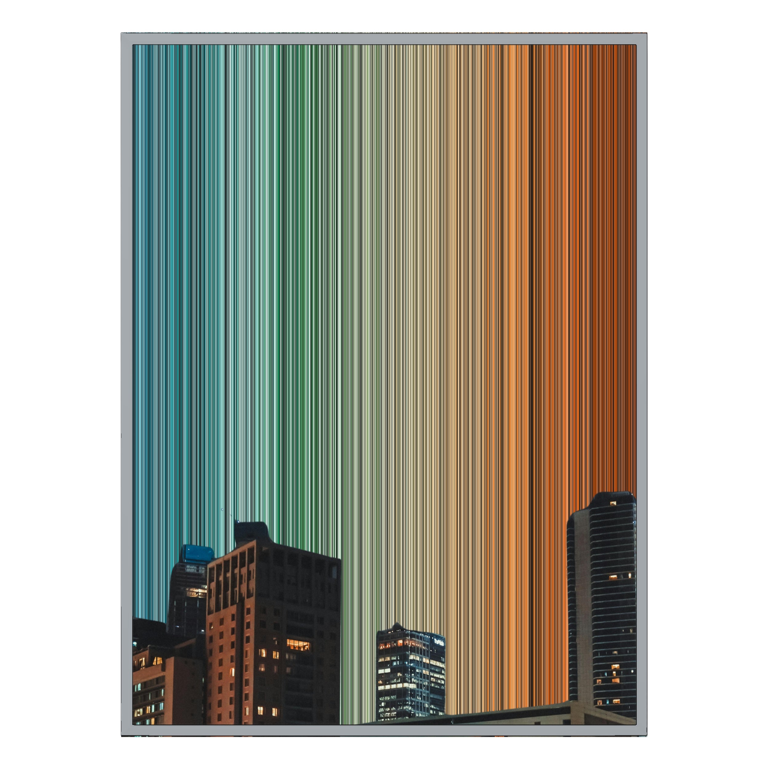 28×30" Metallic Float Frame Canvas - Silver Frame variant