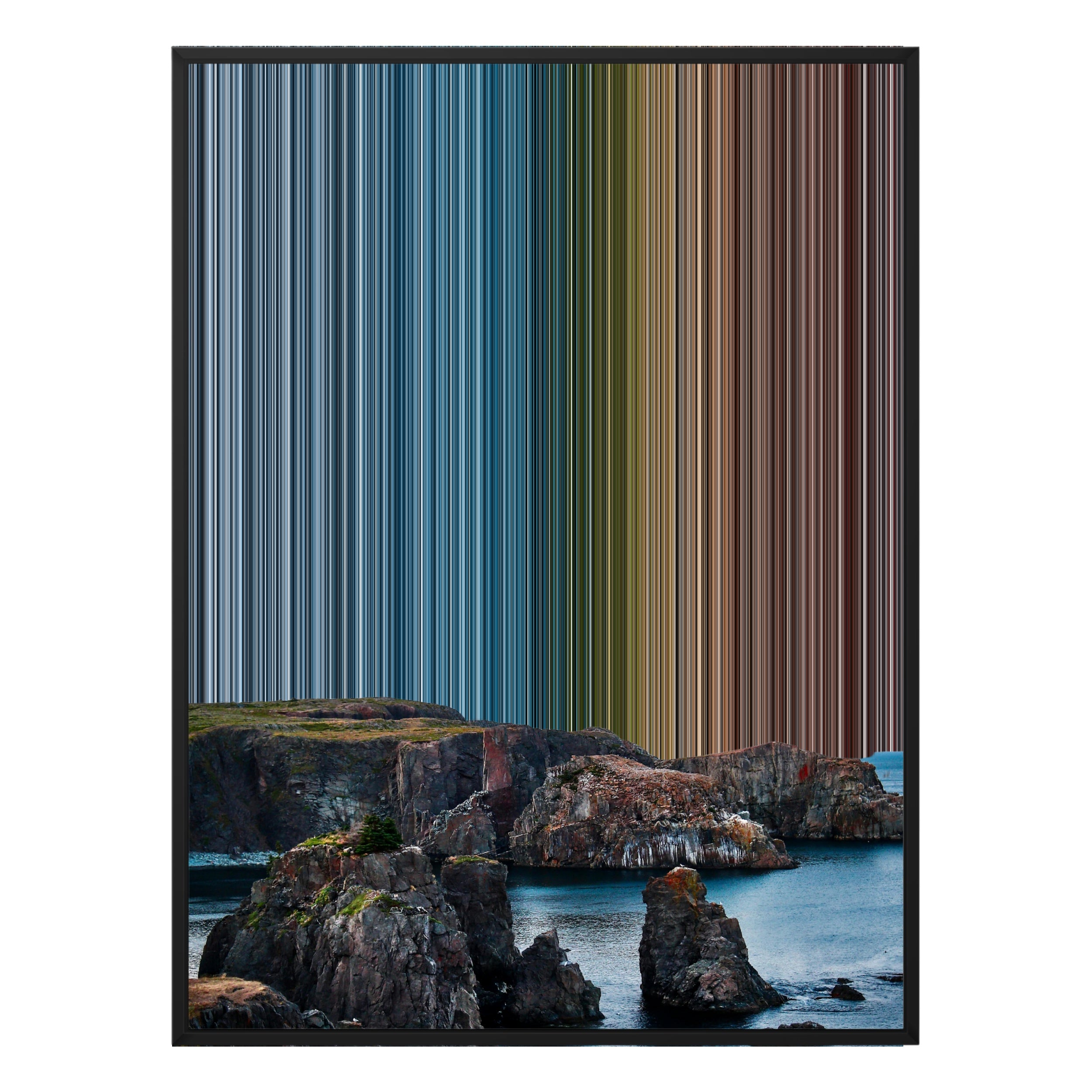 28×34" Metallic Float Frame Canvas - Black Frame variant