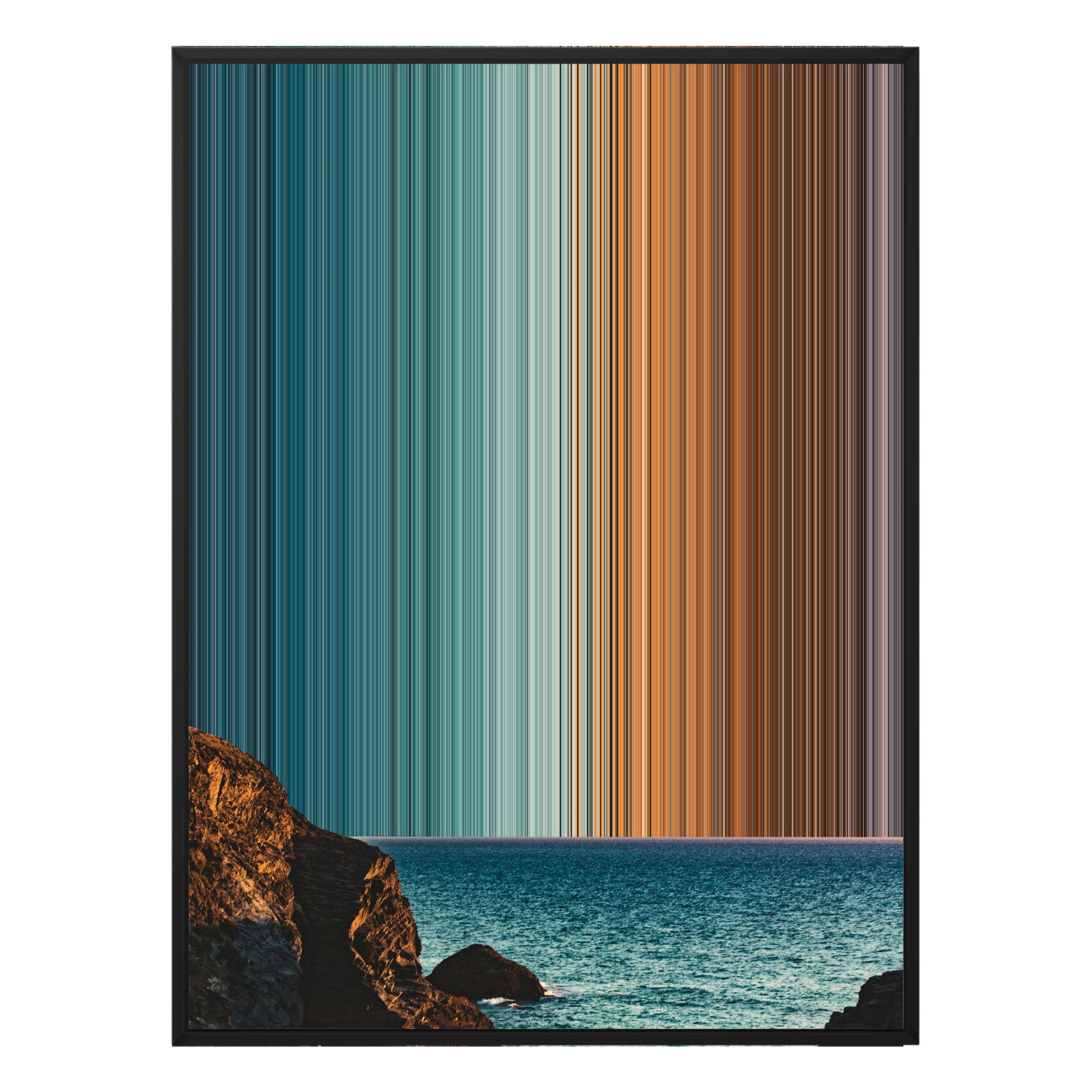 28×34" Metallic Float Frame Canvas - Black Frame variant