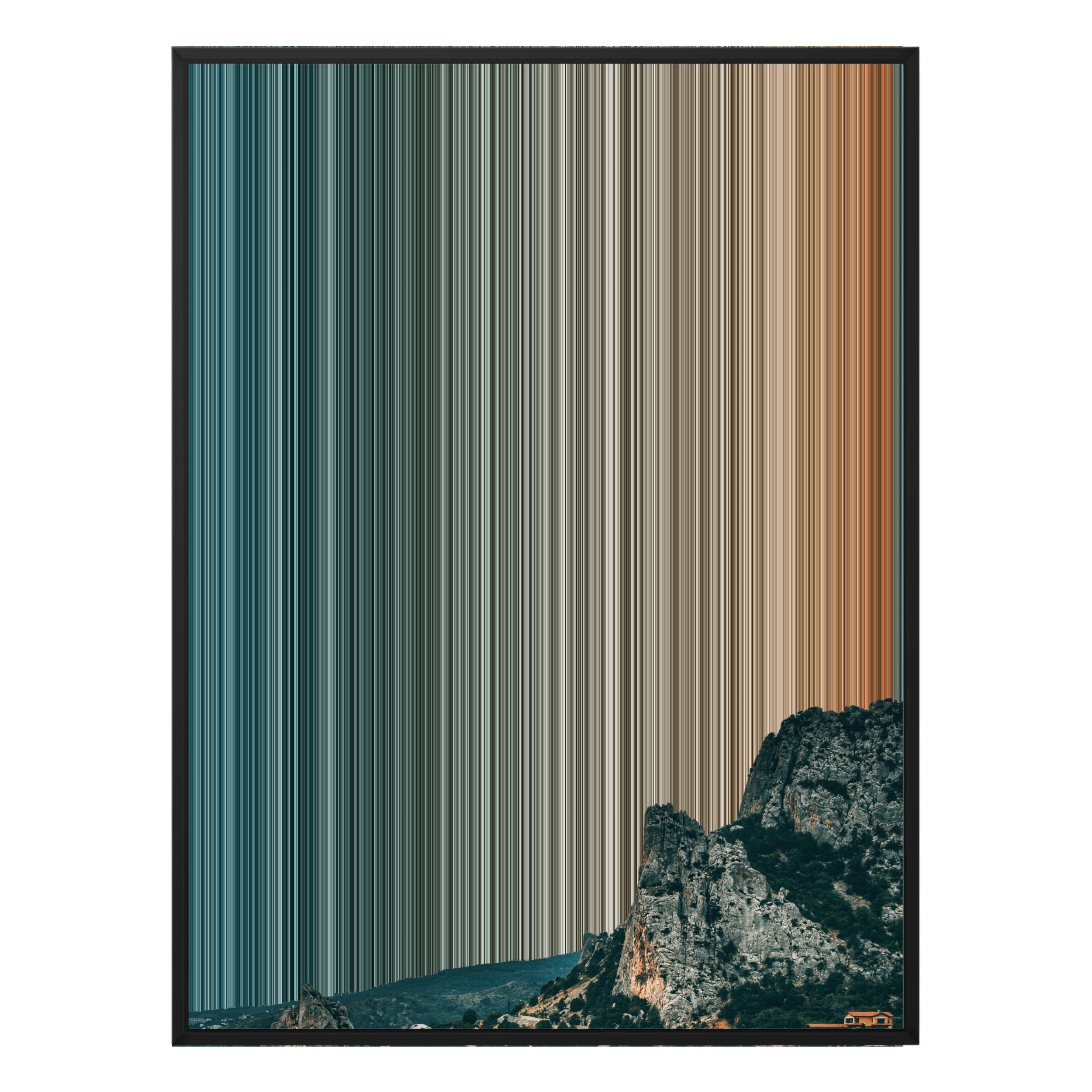 28×34" Metallic Float Frame Canvas - Black Frame variant