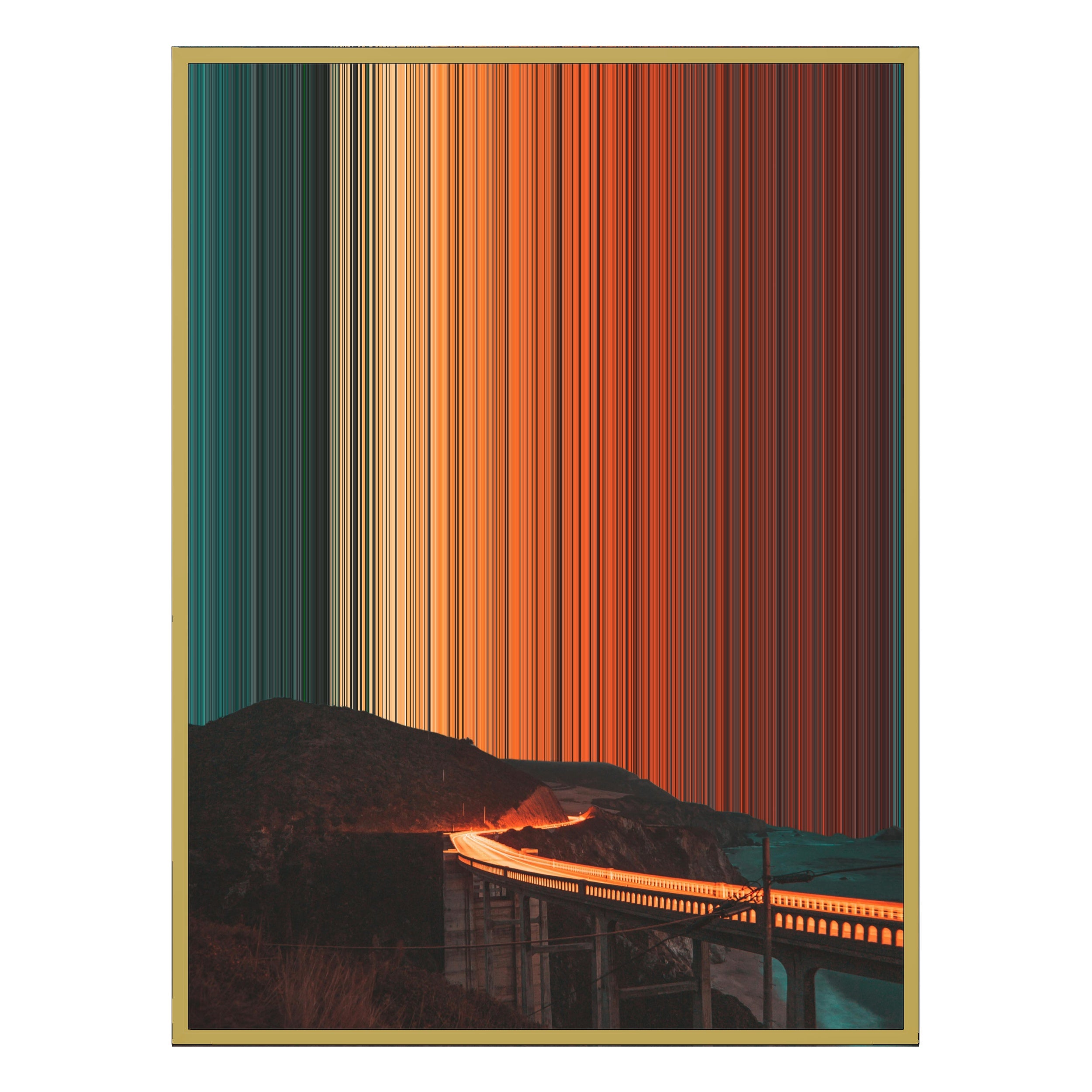 28×34" Metallic Float Frame Canvas - Gold Frame variant