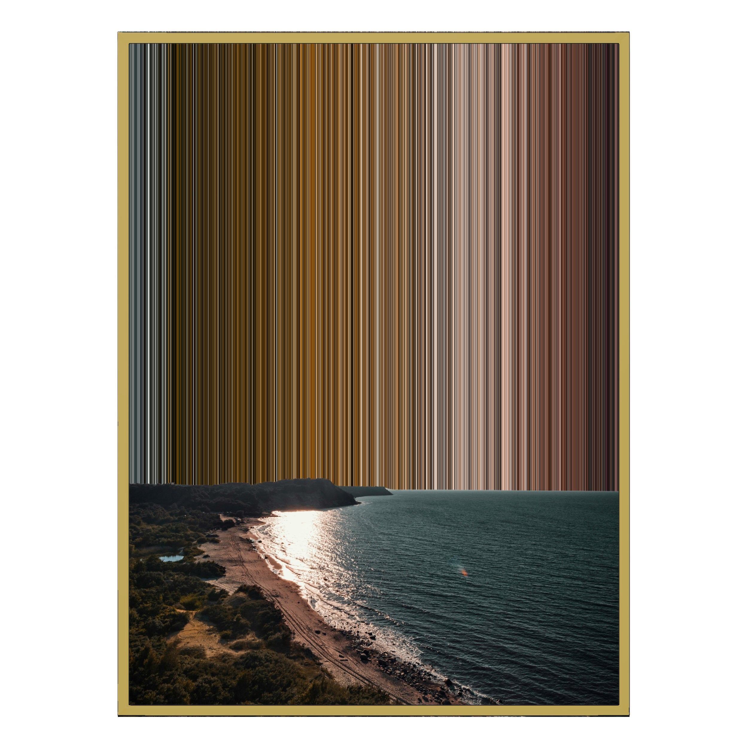 28×34" Metallic Float Frame Canvas - Gold Frame variant