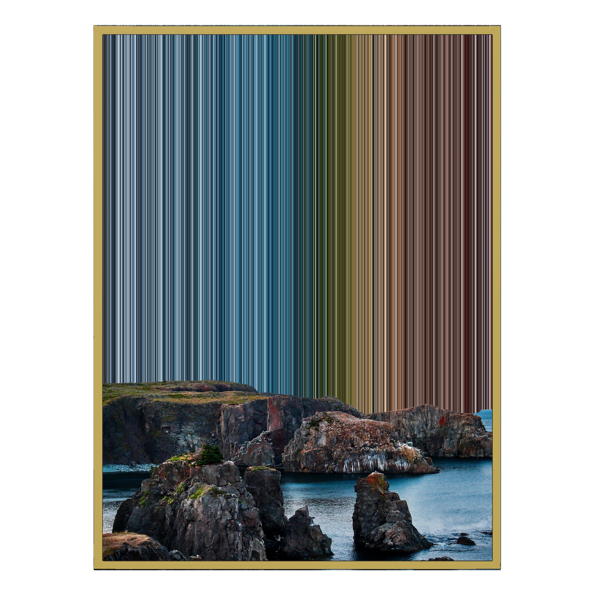 28×34" Metallic Float Frame Canvas - Gold Frame variant