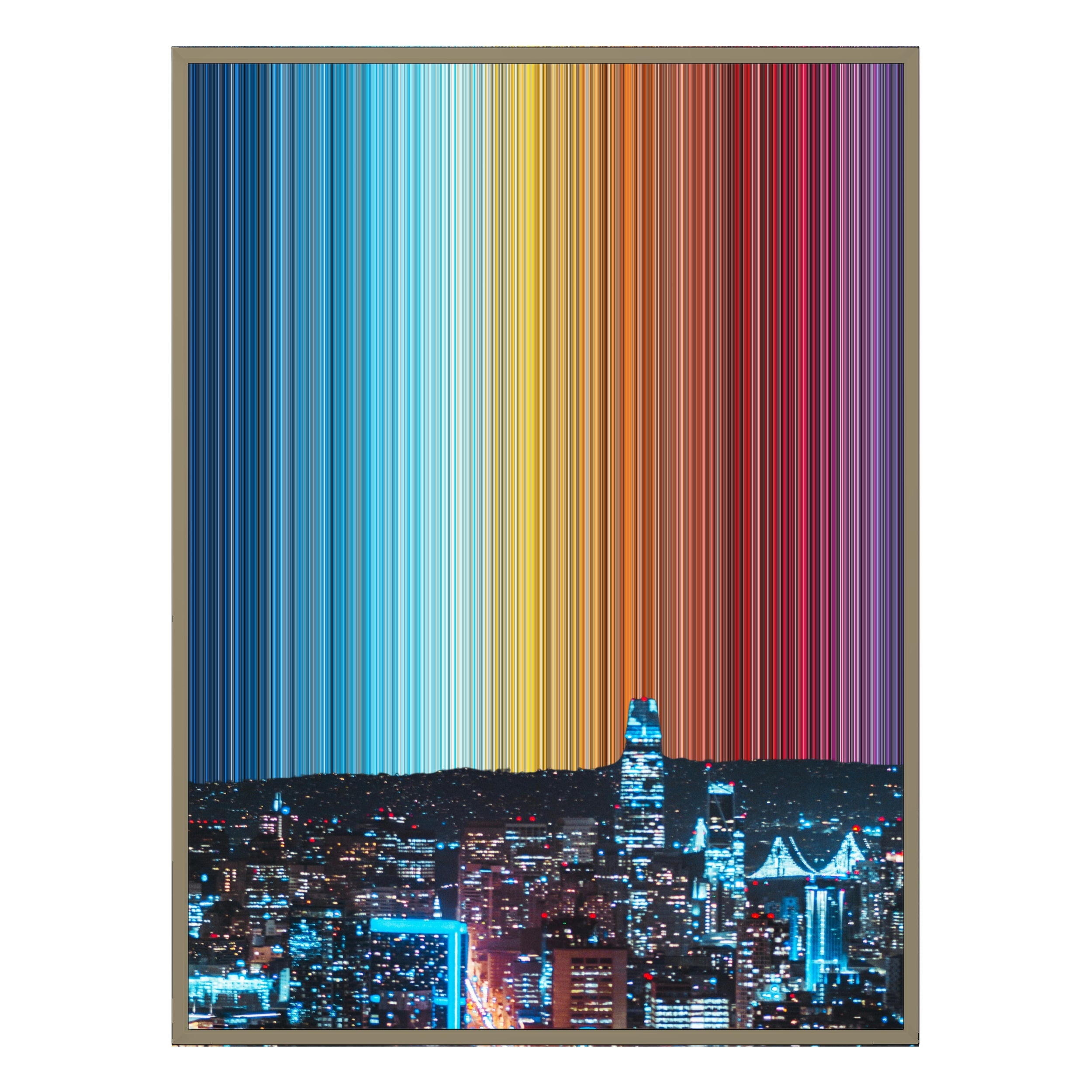 28×34" Metallic Float Frame Canvas - Natural Frame variant