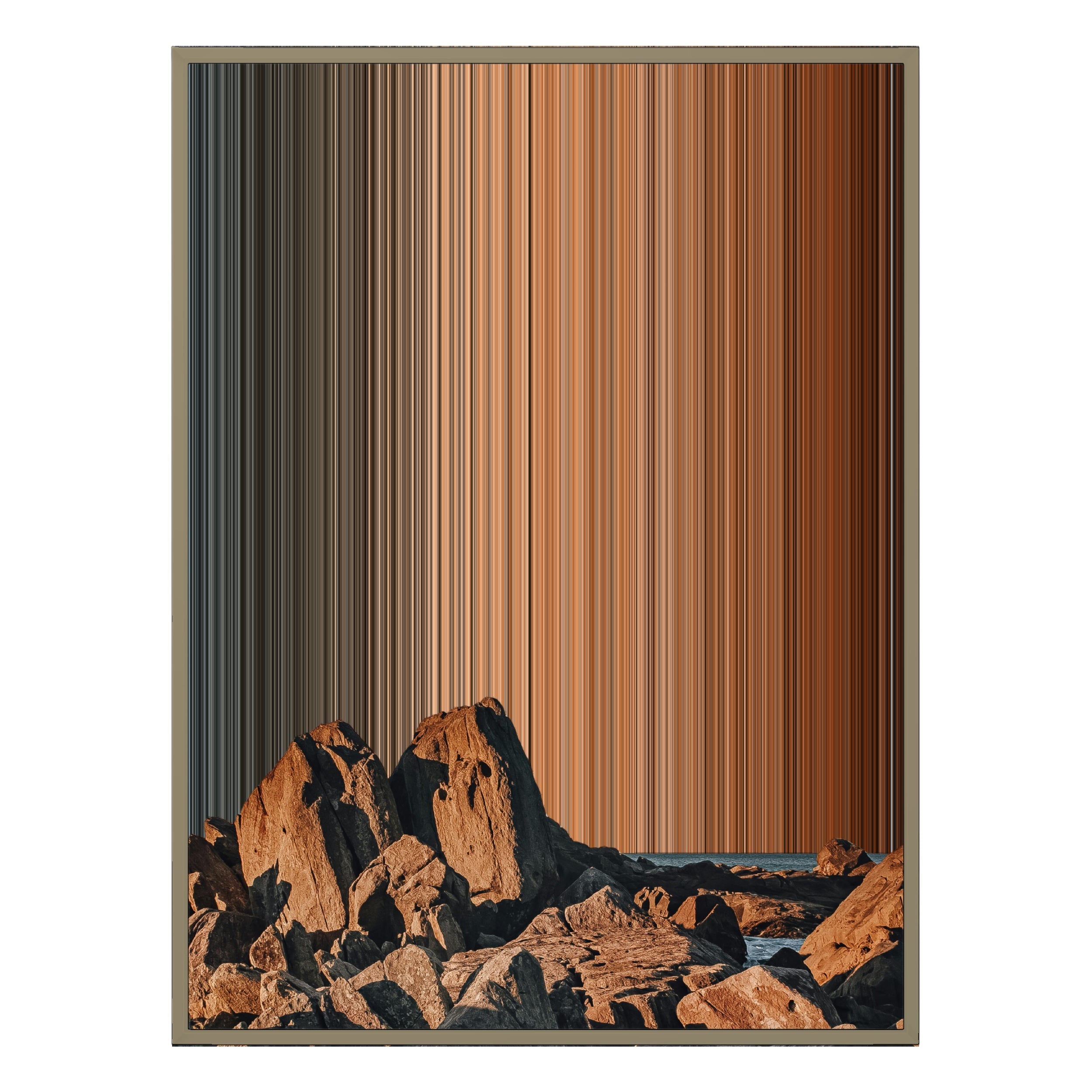 28×34" Metallic Float Frame Canvas - Natural Frame variant