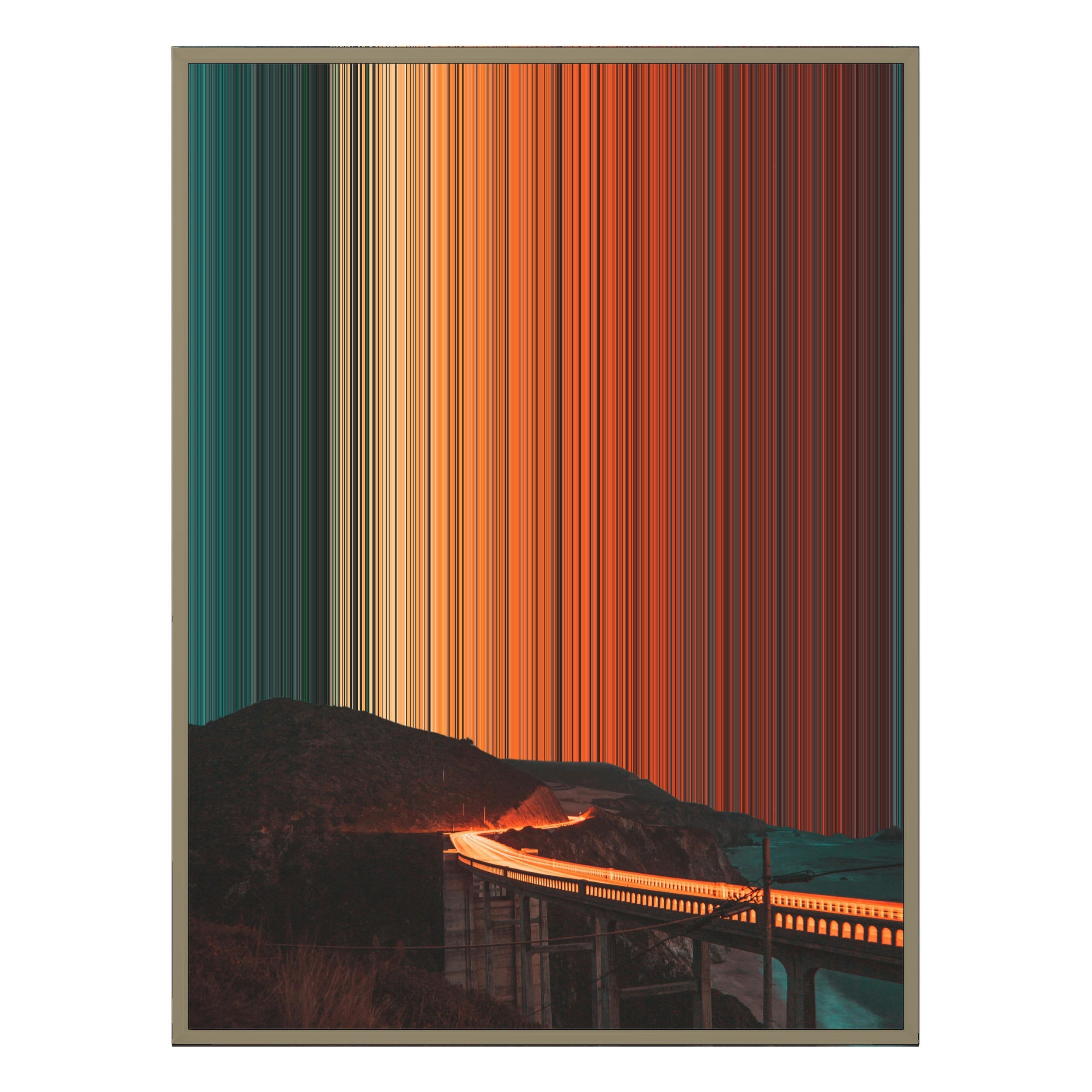 28×34" Metallic Float Frame Canvas - Natural Frame variant