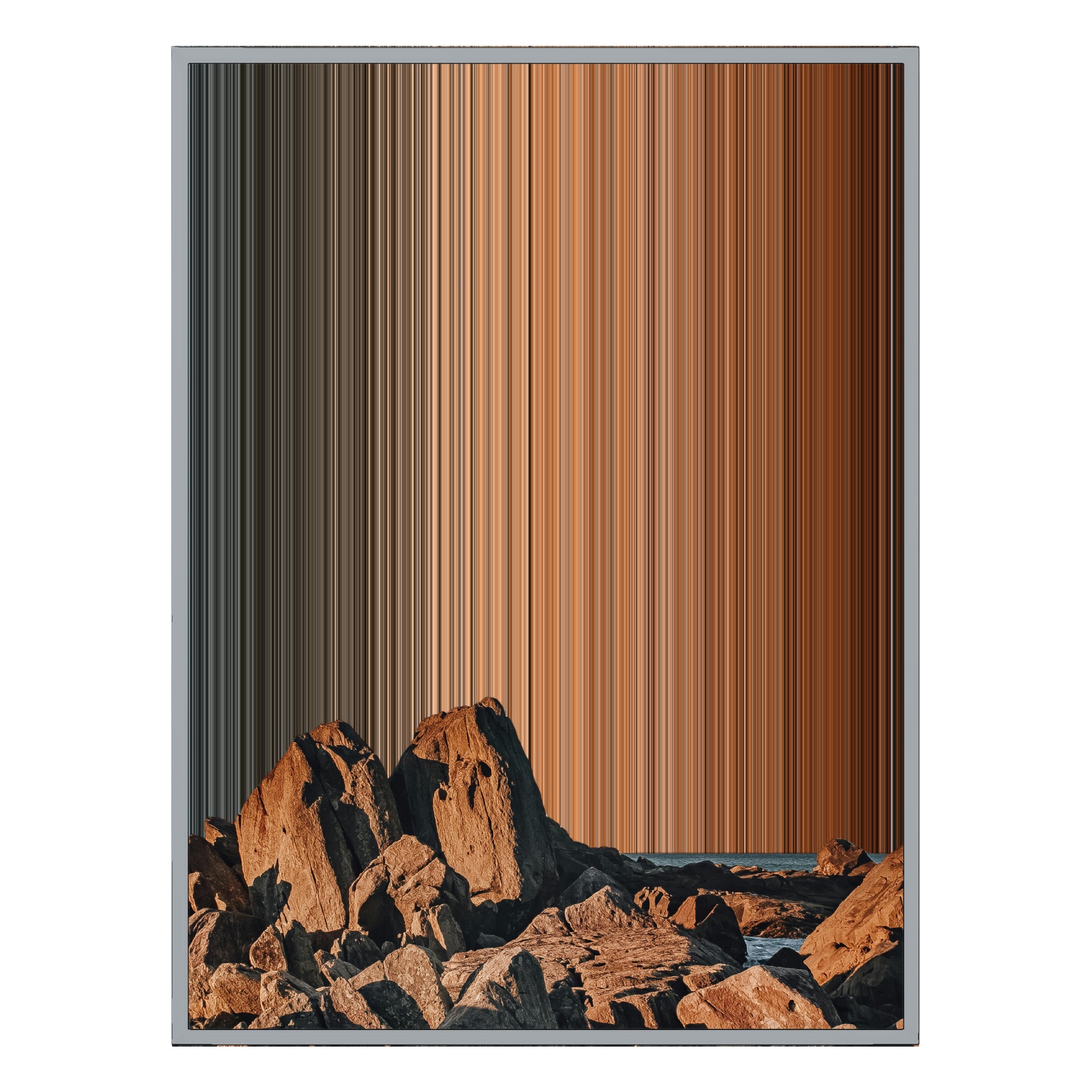 28×34" Metallic Float Frame Canvas - Silver Frame variant