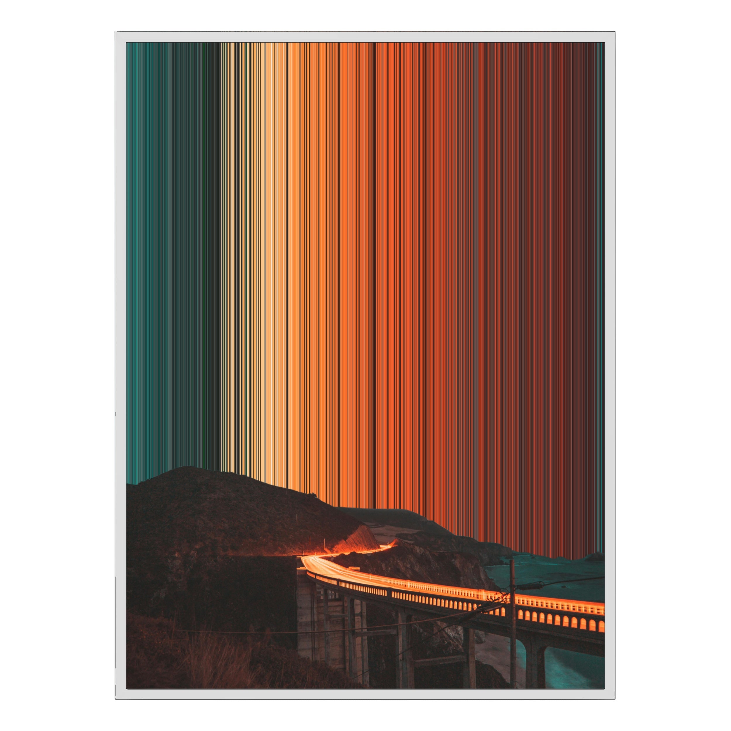 28×34" Metallic Float Frame Canvas - White Frame variant