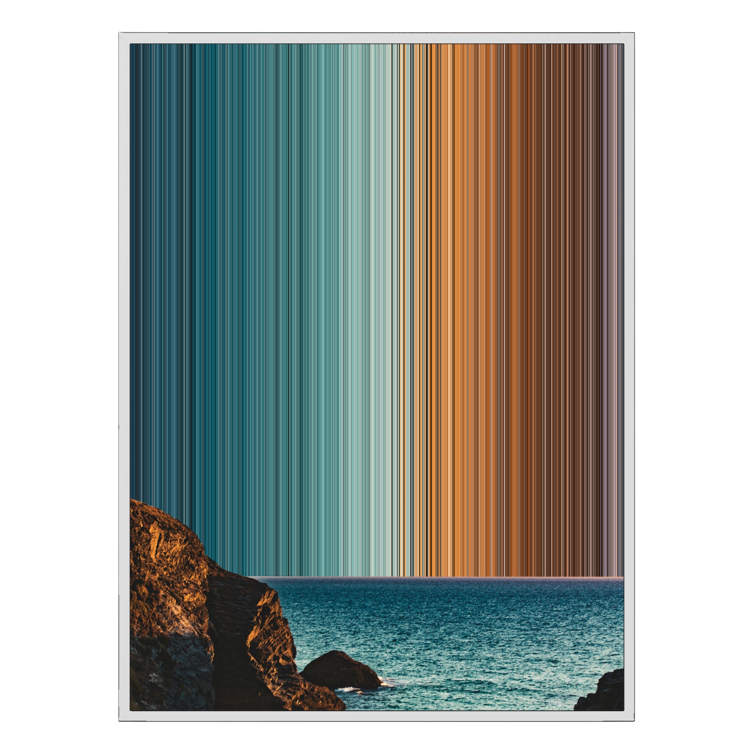 28×34" Metallic Float Frame Canvas - White Frame variant