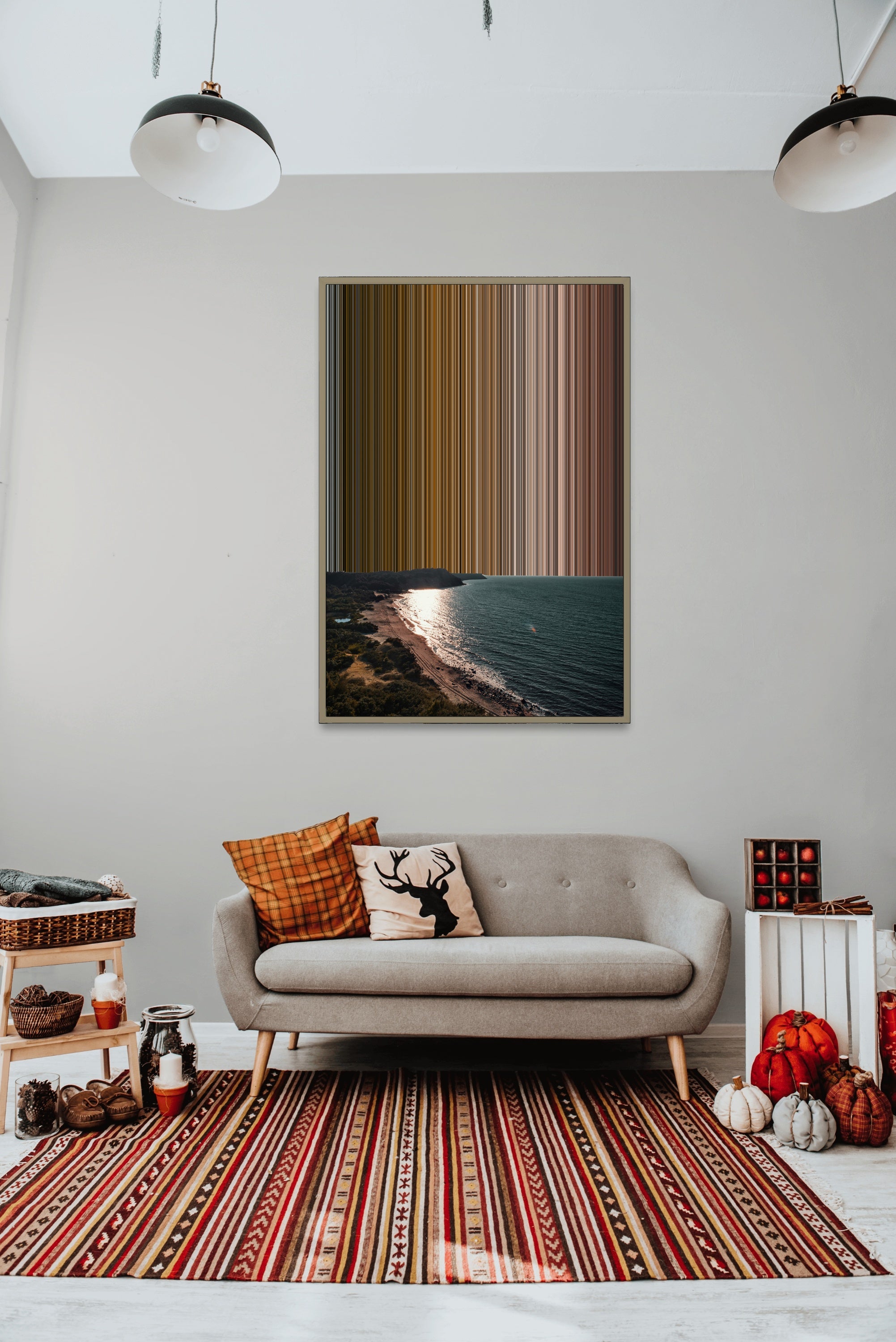 Over view Photo of Beach Front - Lifestyle staging in modern interior - Gradienta