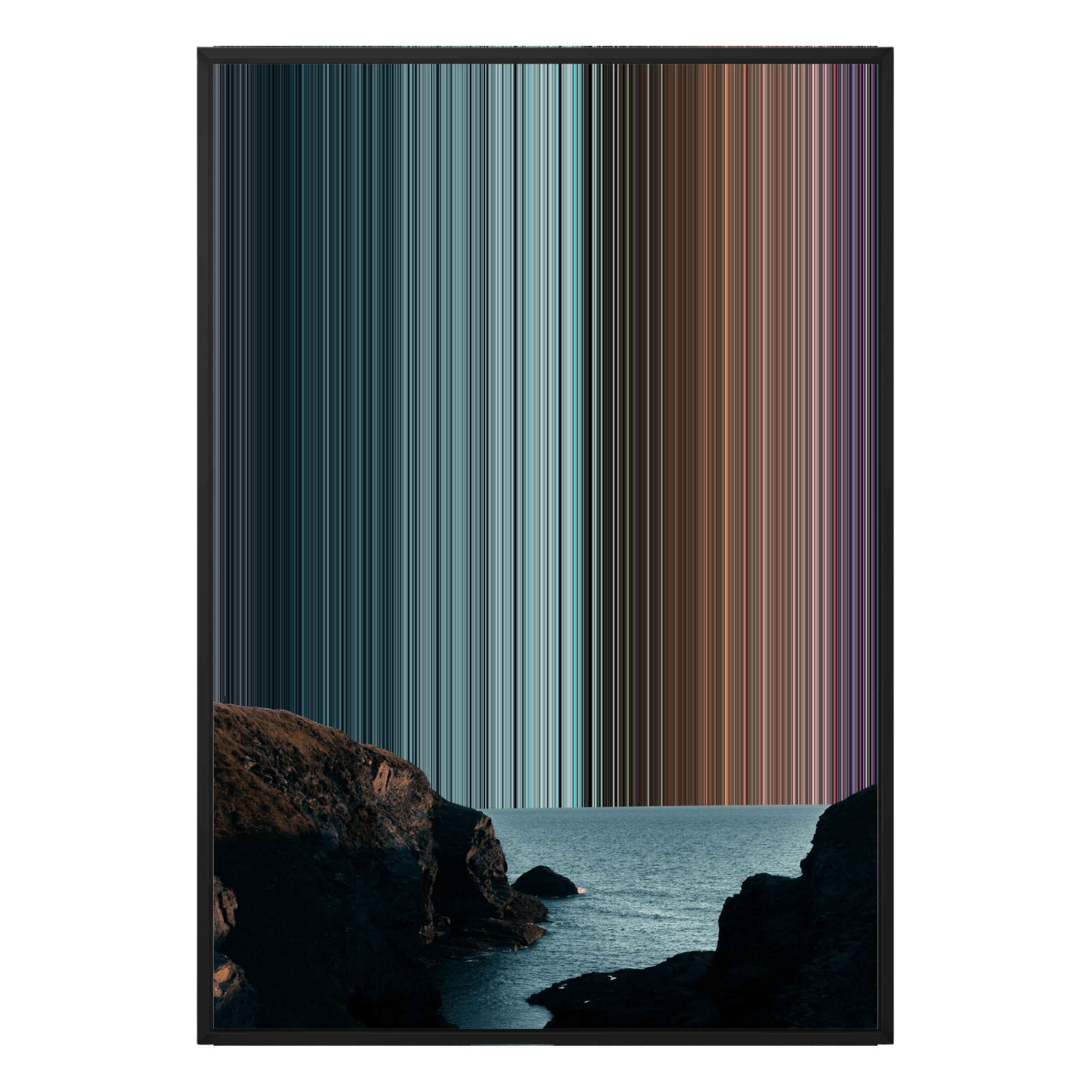 28×38" Metallic Float Frame Canvas - Black Frame variant