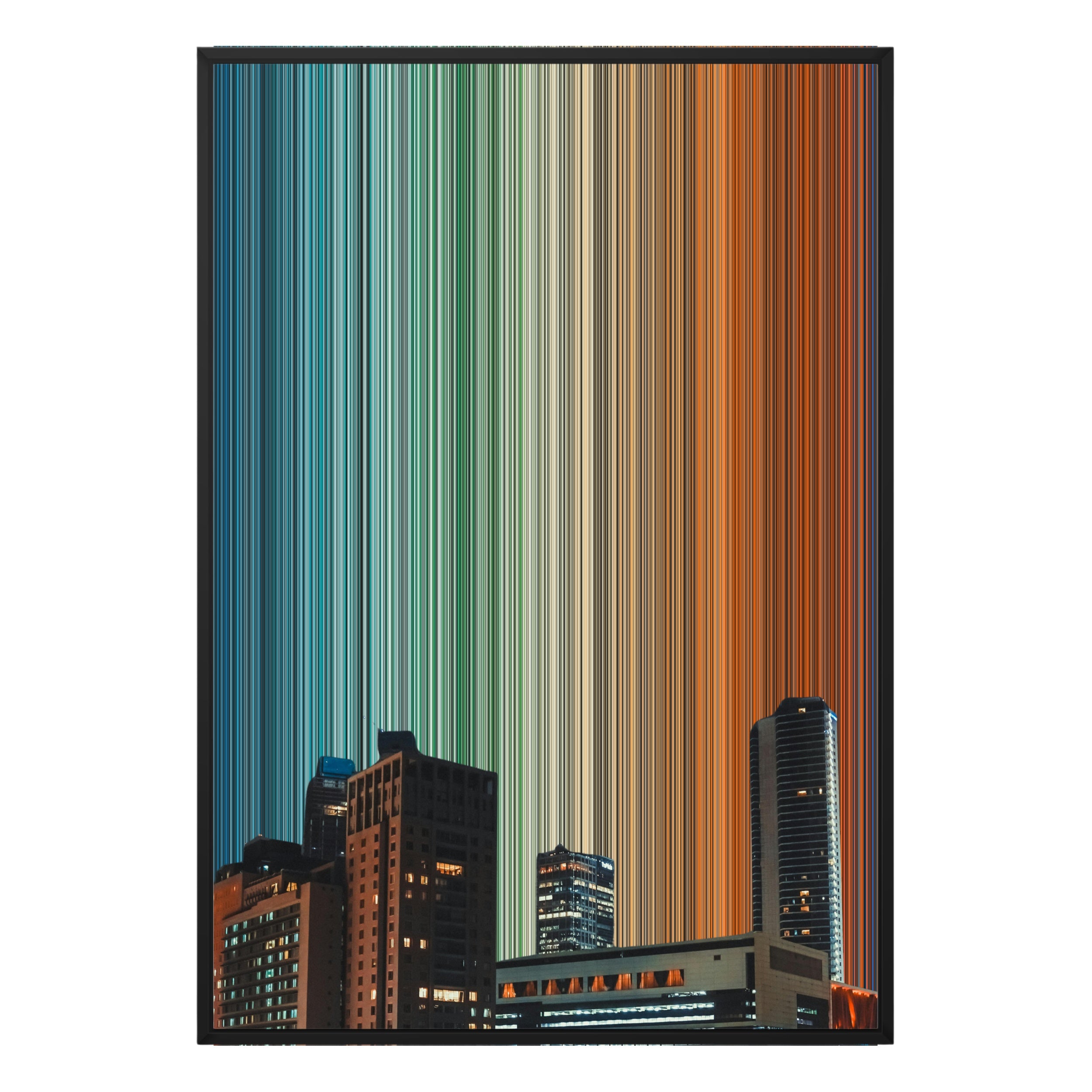 28×38" Metallic Float Frame Canvas - Black Frame variant