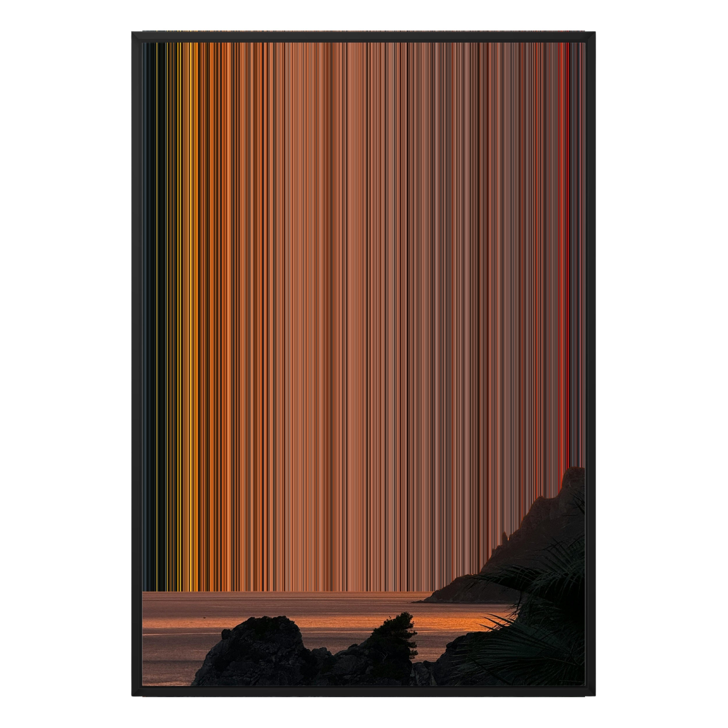 28×38" Metallic Float Frame Canvas - Black Frame variant