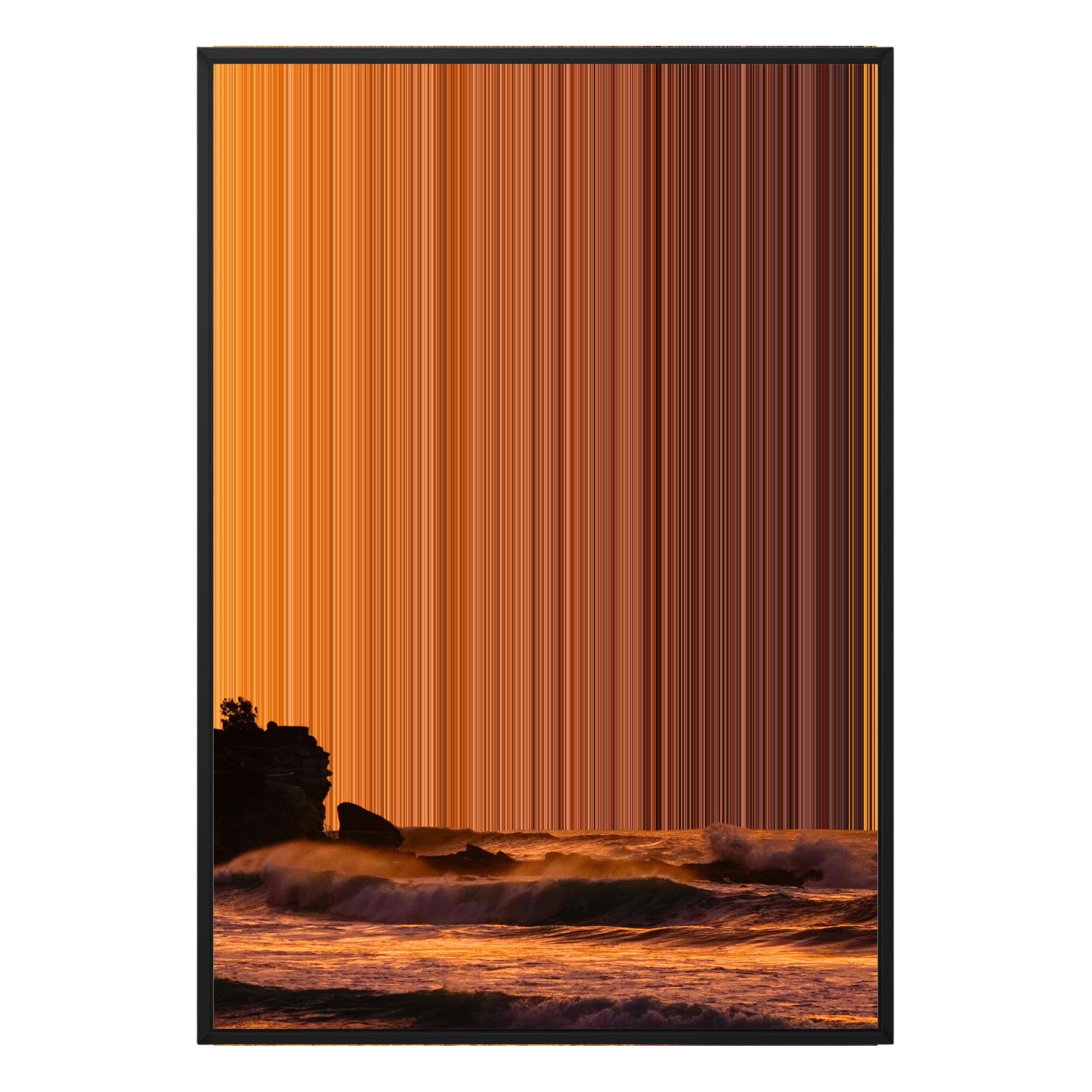 28×38" Metallic Float Frame Canvas - Black Frame variant