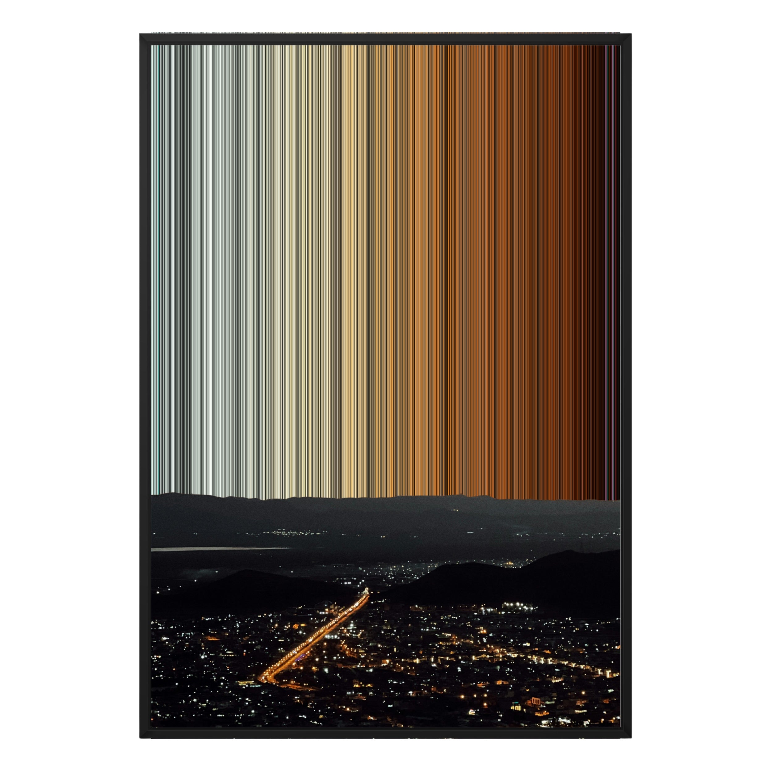 28×38" Metallic Float Frame Canvas - Black Frame variant