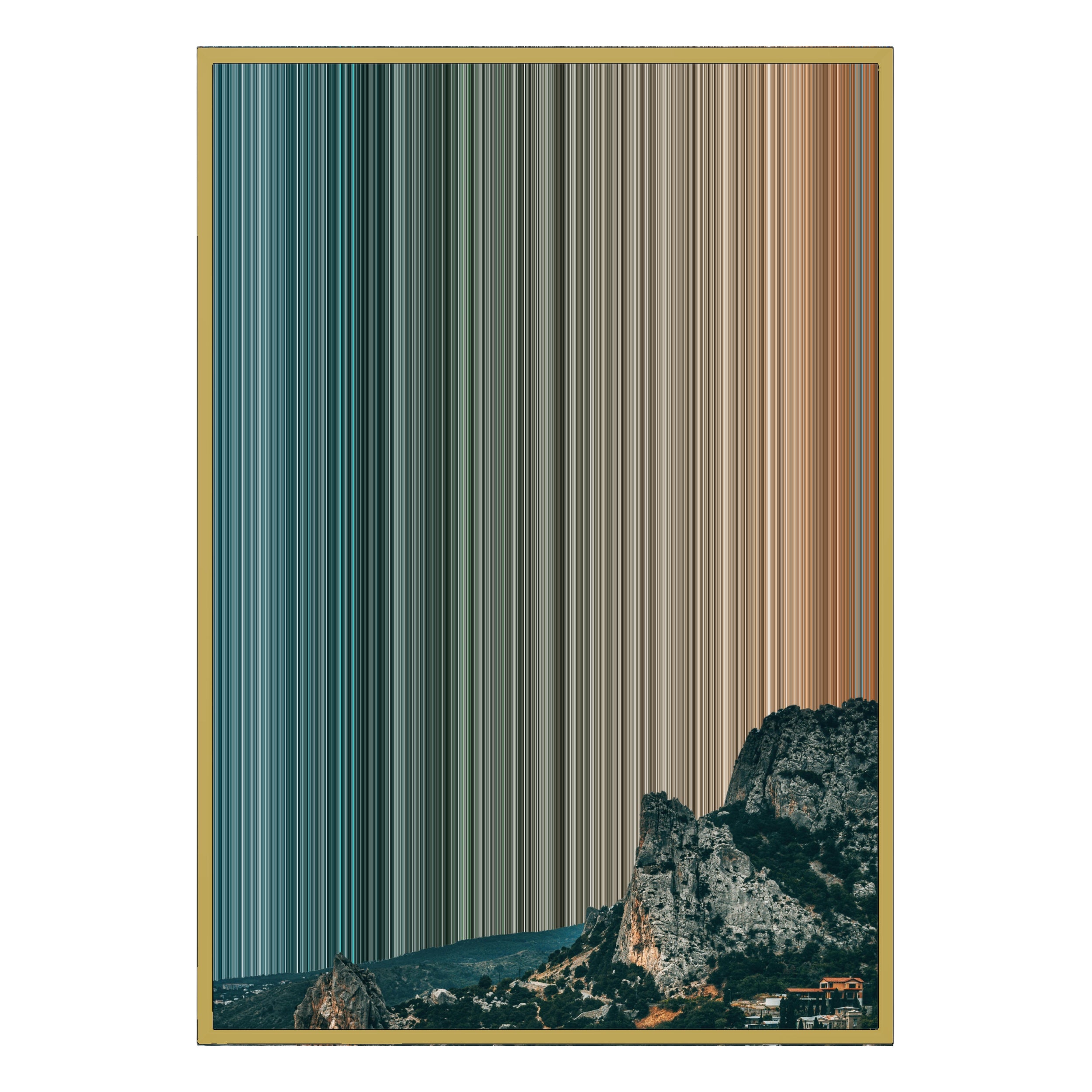 28×38" Metallic Float Frame Canvas - Gold Frame variant