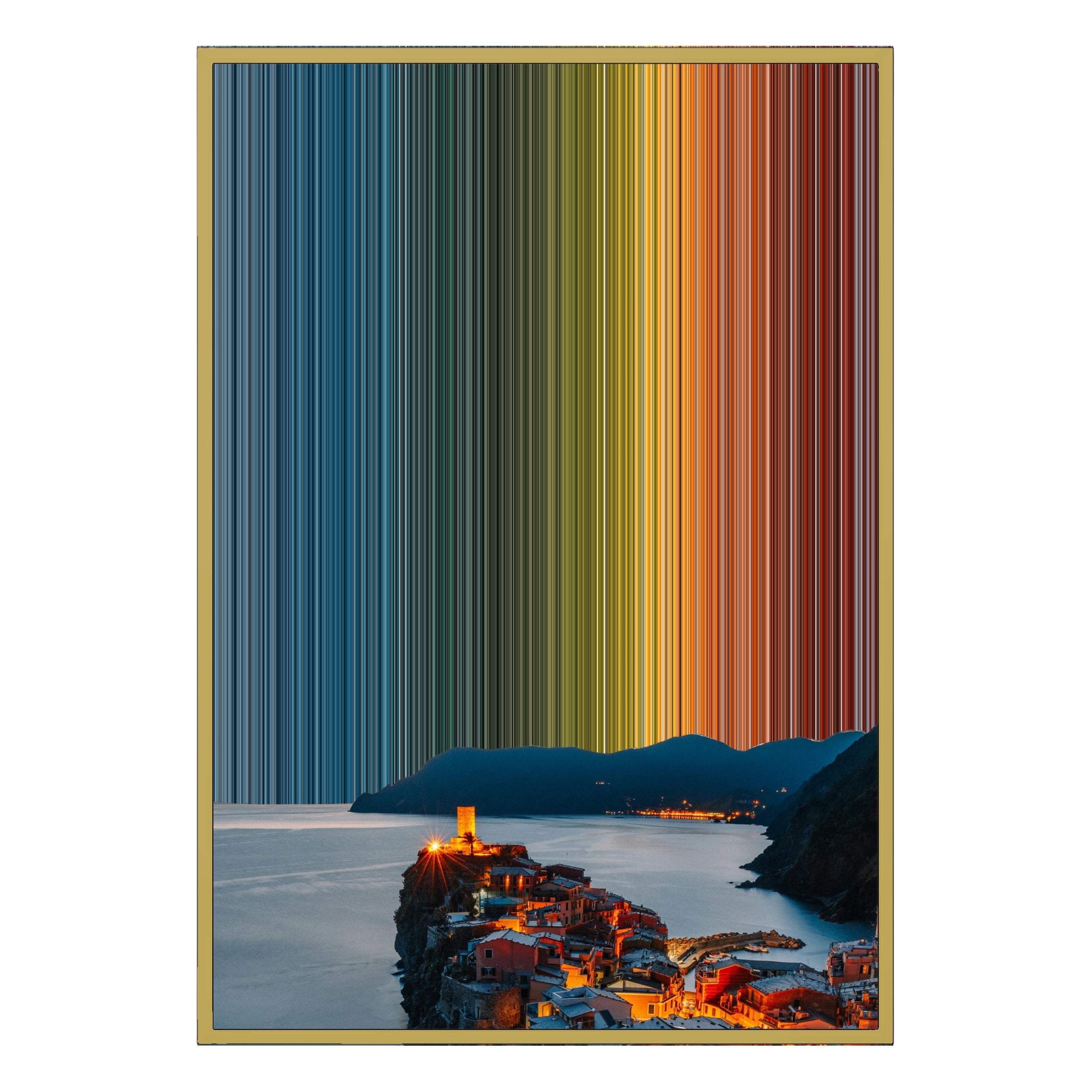 28×38" Metallic Float Frame Canvas - Gold Frame variant