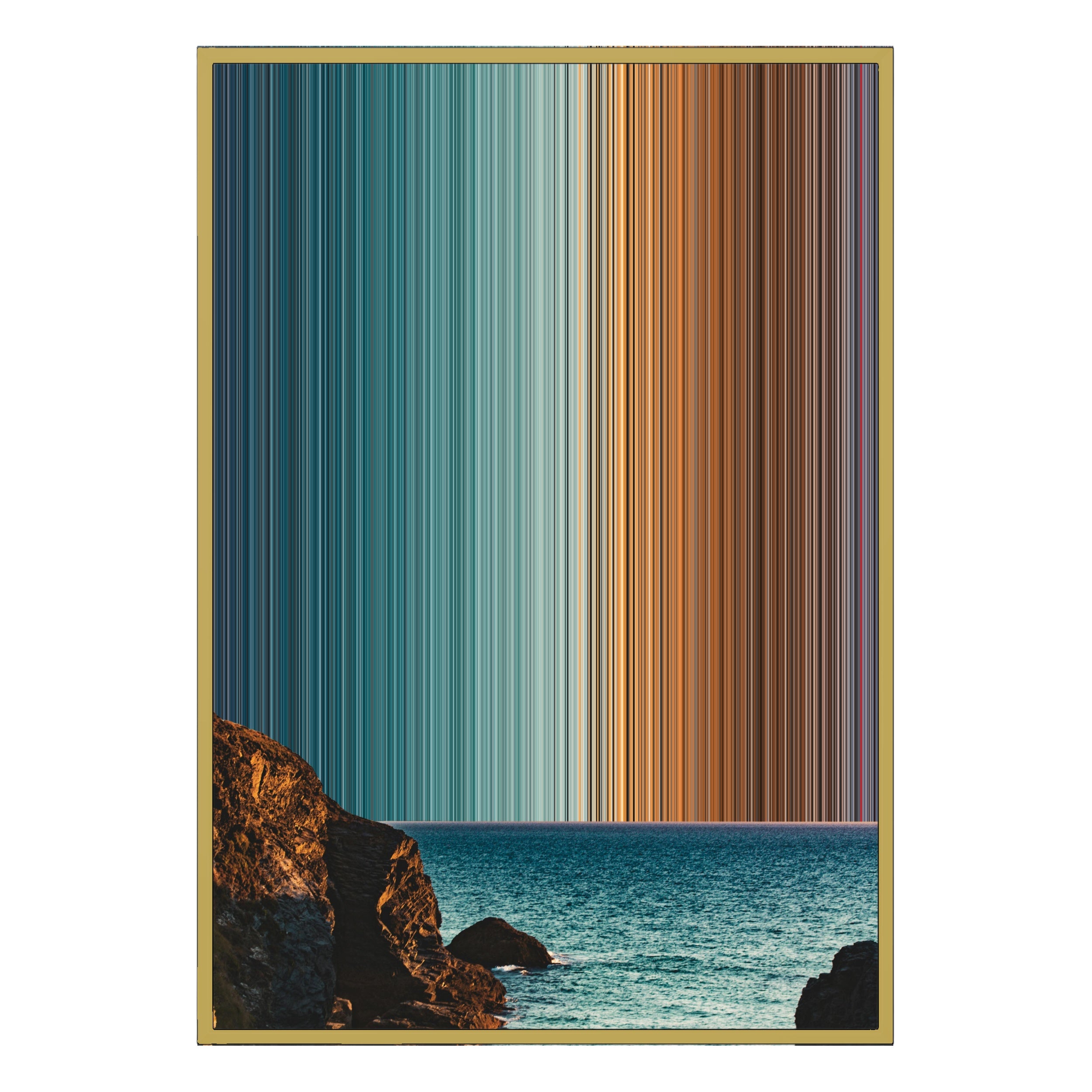 28×38" Metallic Float Frame Canvas - Gold Frame variant