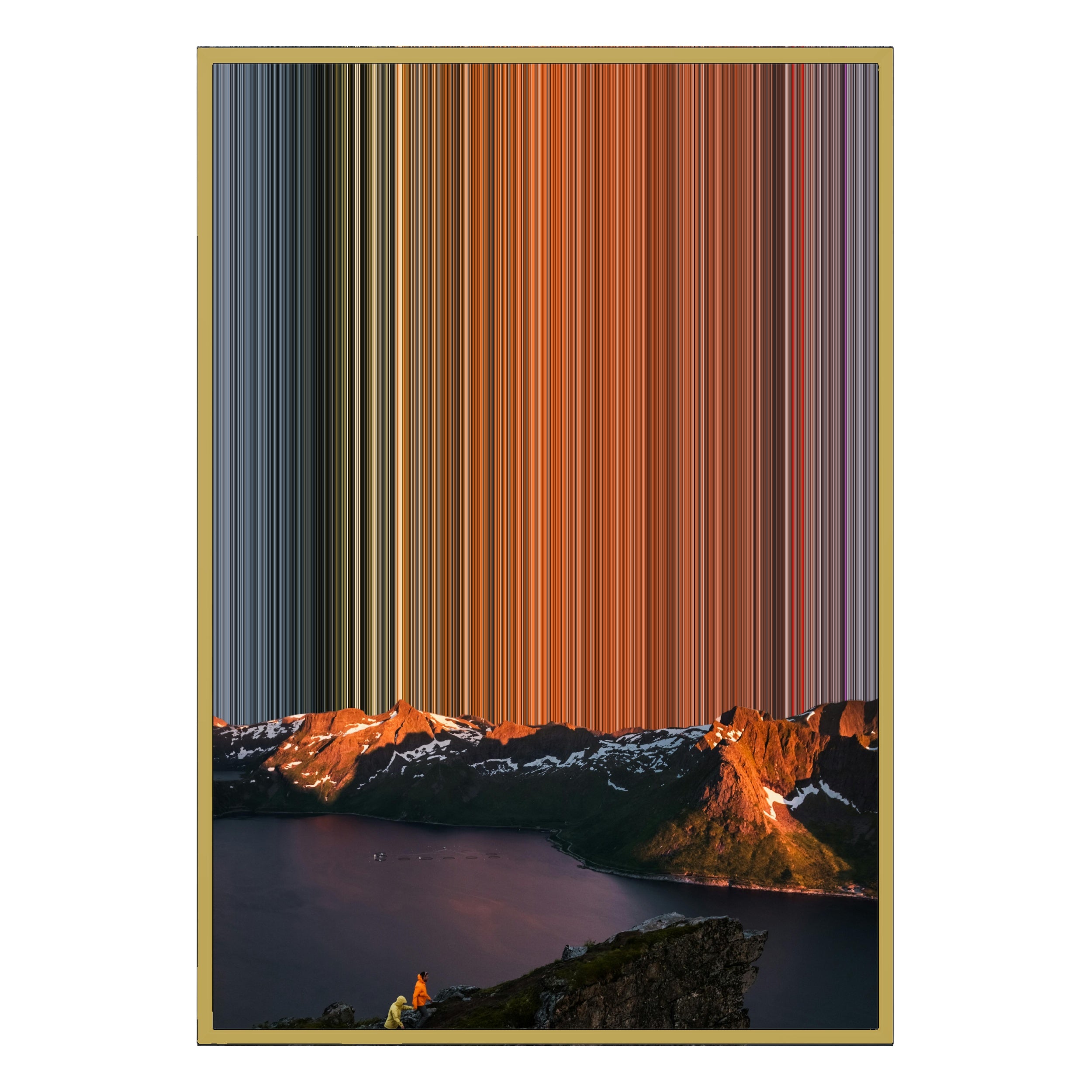 28×38" Metallic Float Frame Canvas - Gold Frame variant