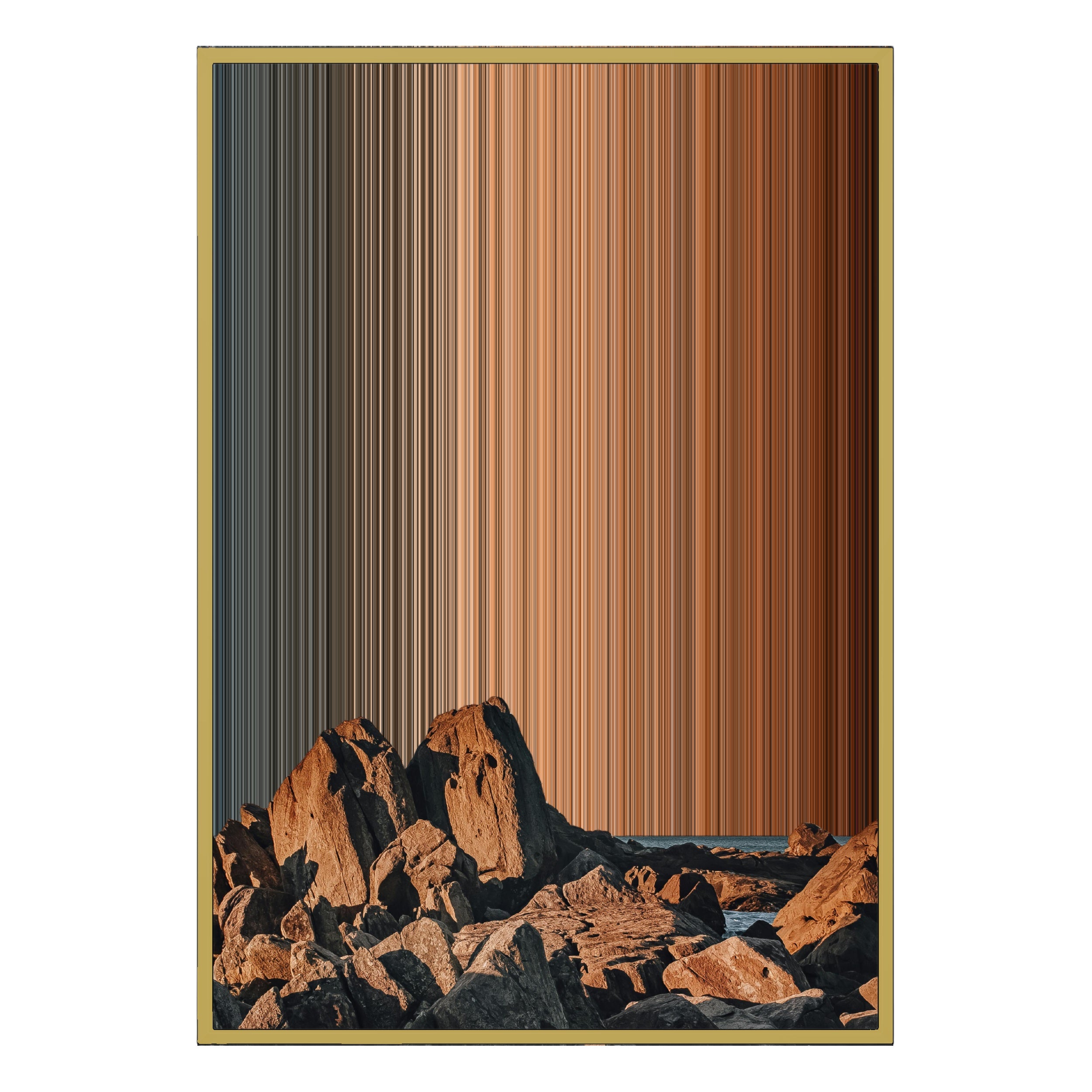 28×38" Metallic Float Frame Canvas - Gold Frame variant