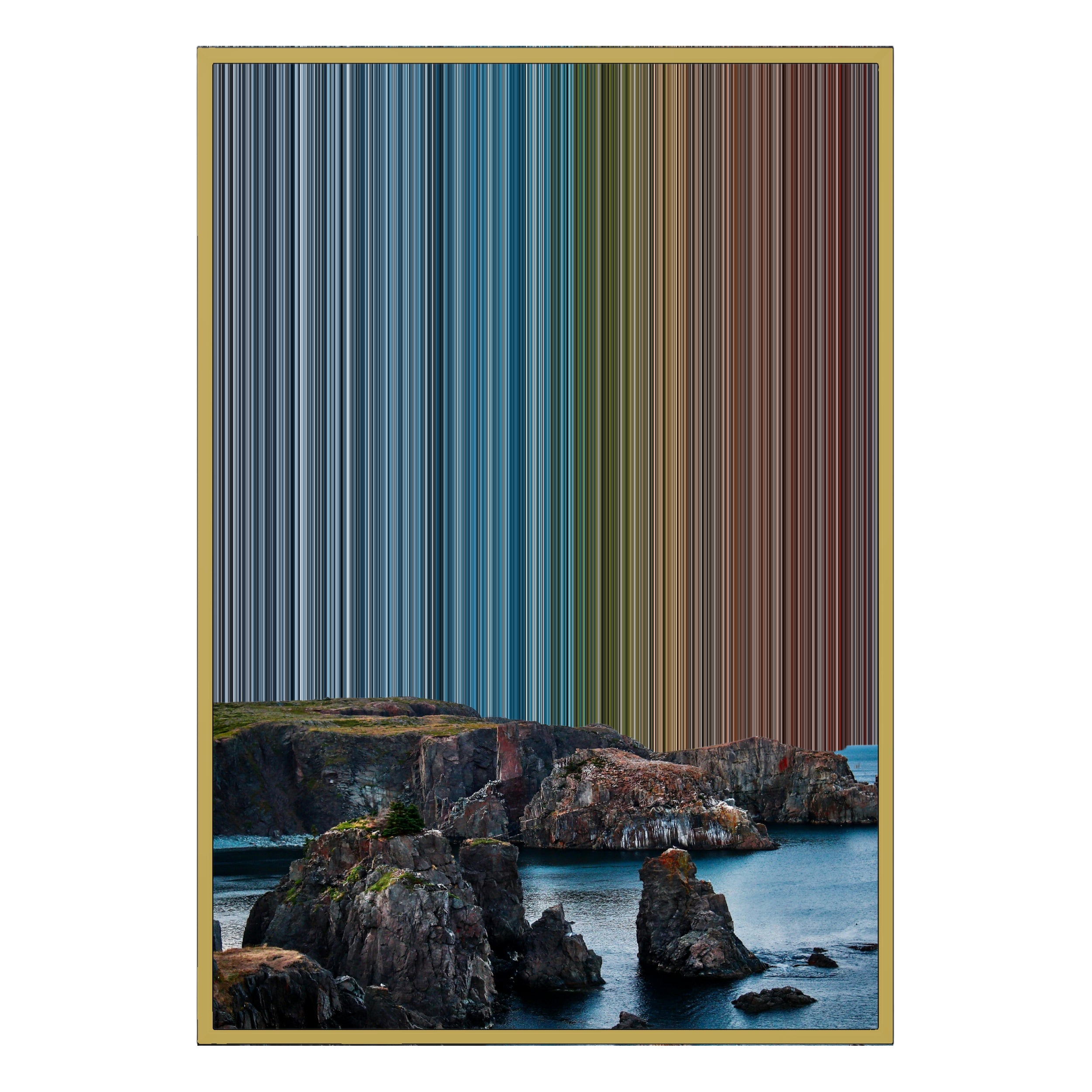 28×38" Metallic Float Frame Canvas - Gold Frame variant