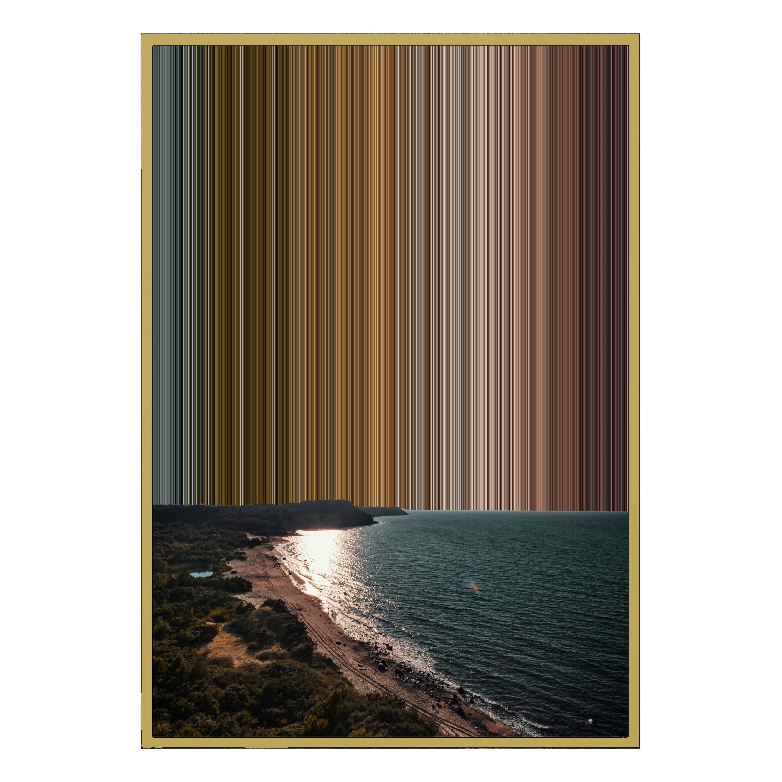 28×38" Metallic Float Frame Canvas - Gold Frame variant