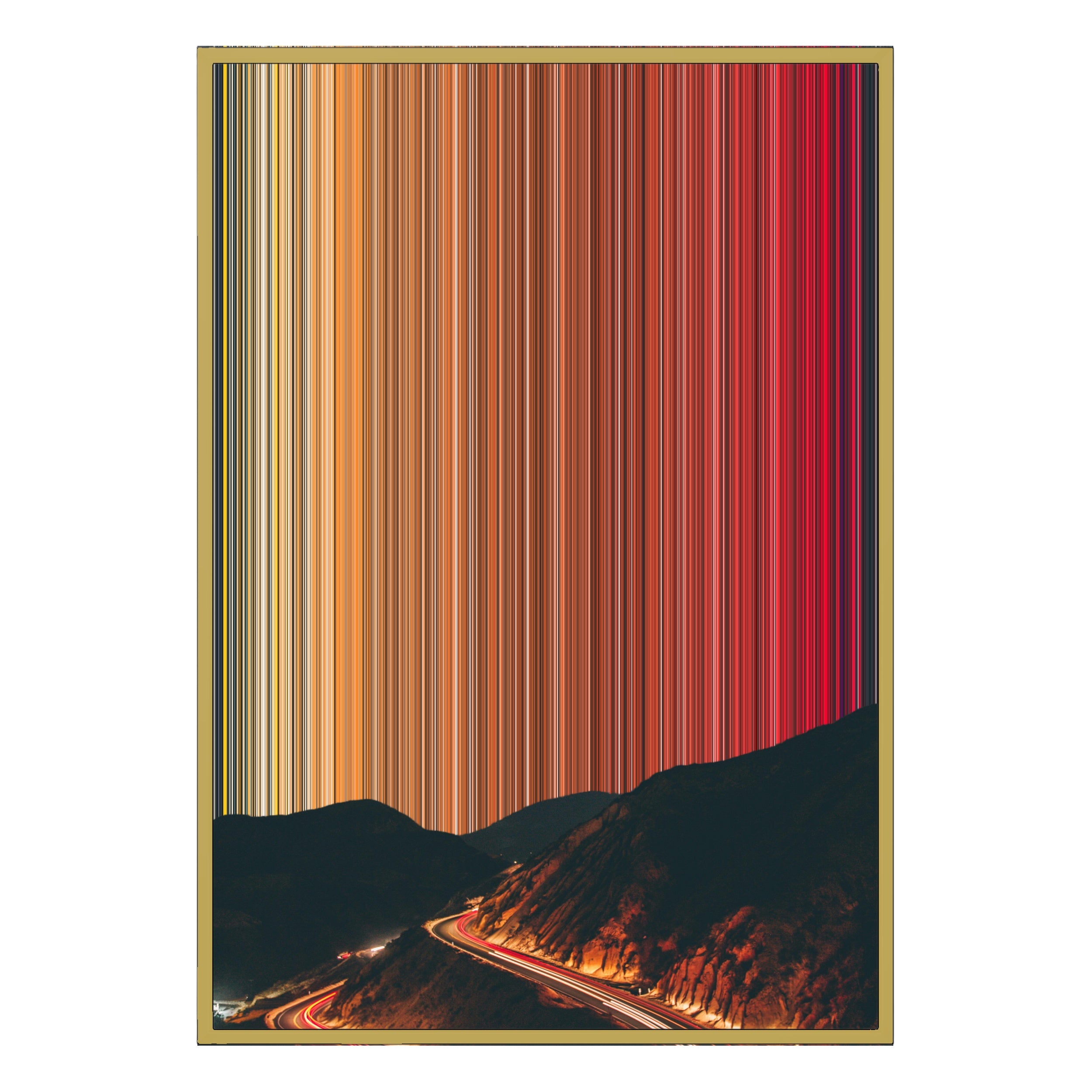 28×38" Metallic Float Frame Canvas - Gold Frame variant