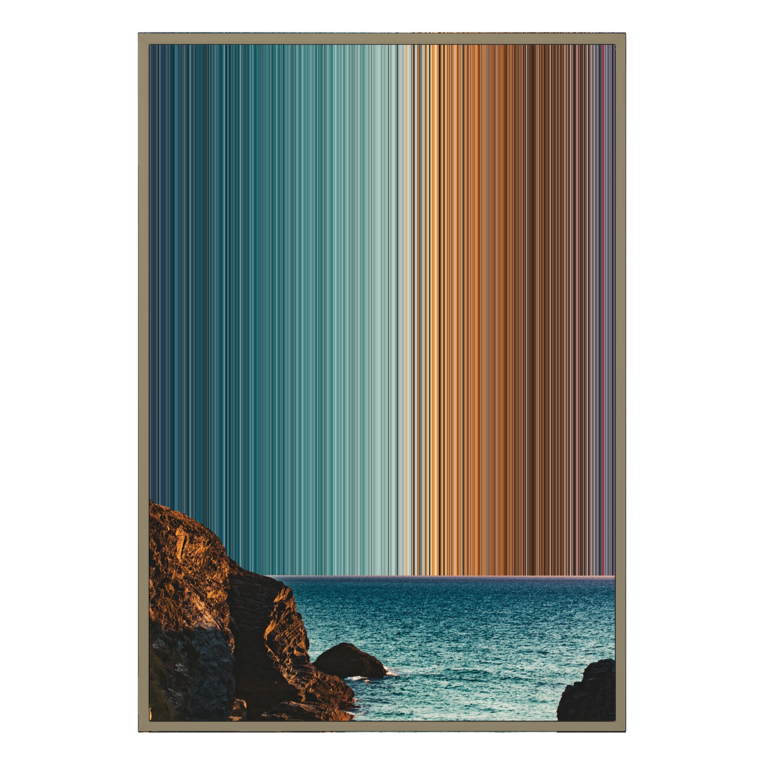 28×38" Metallic Float Frame Canvas - Natural Frame variant