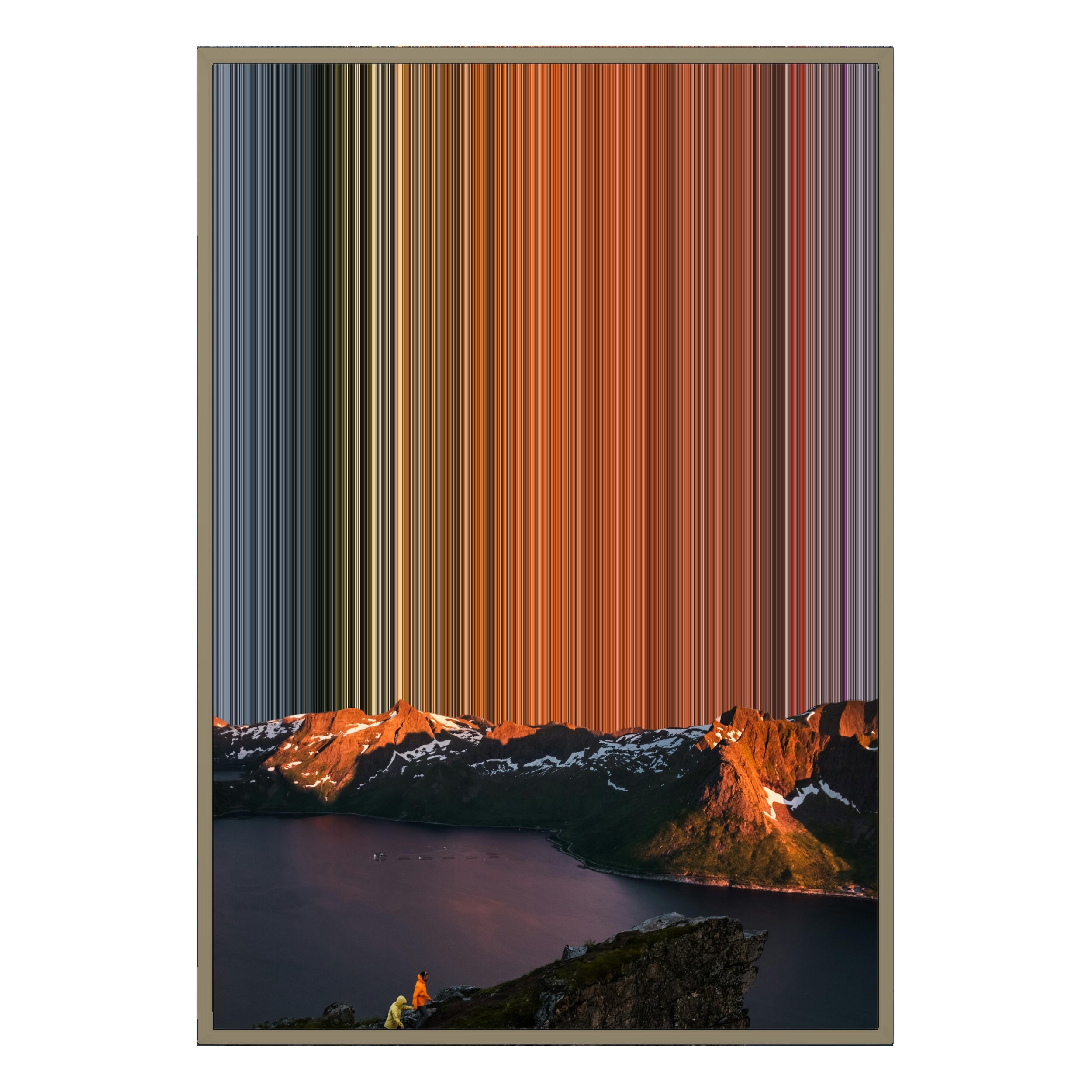 28×38" Metallic Float Frame Canvas - Natural Frame variant