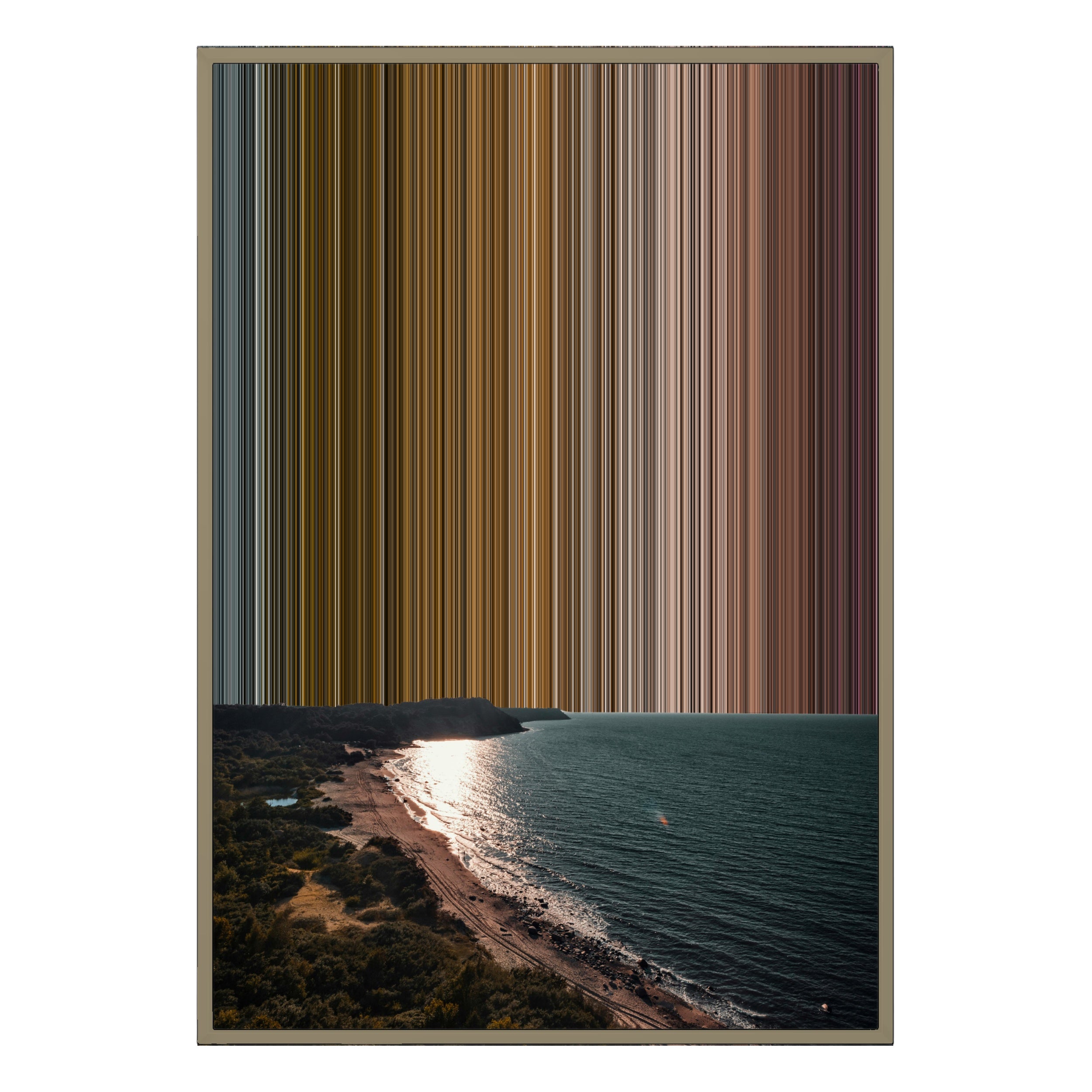 28×38" Metallic Float Frame Canvas - Natural Frame variant