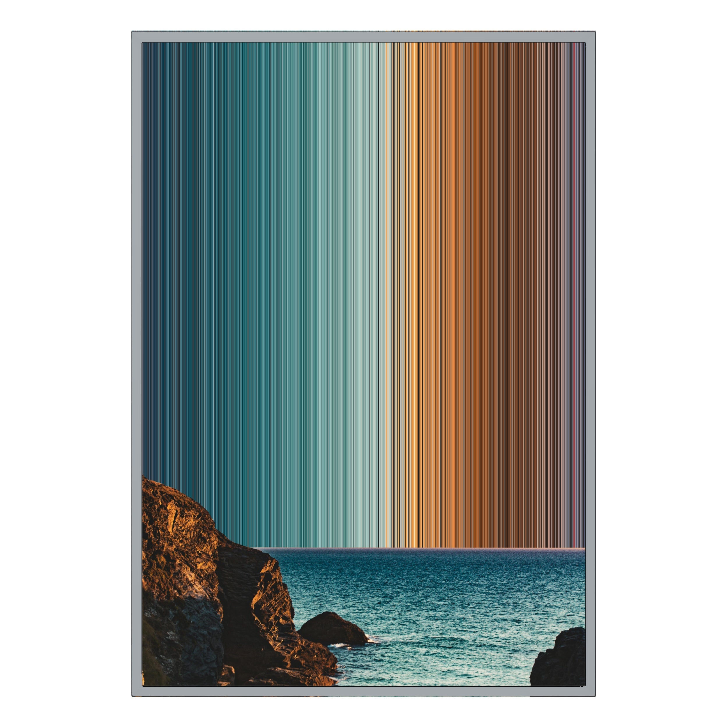 28×38" Metallic Float Frame Canvas - Silver Frame variant
