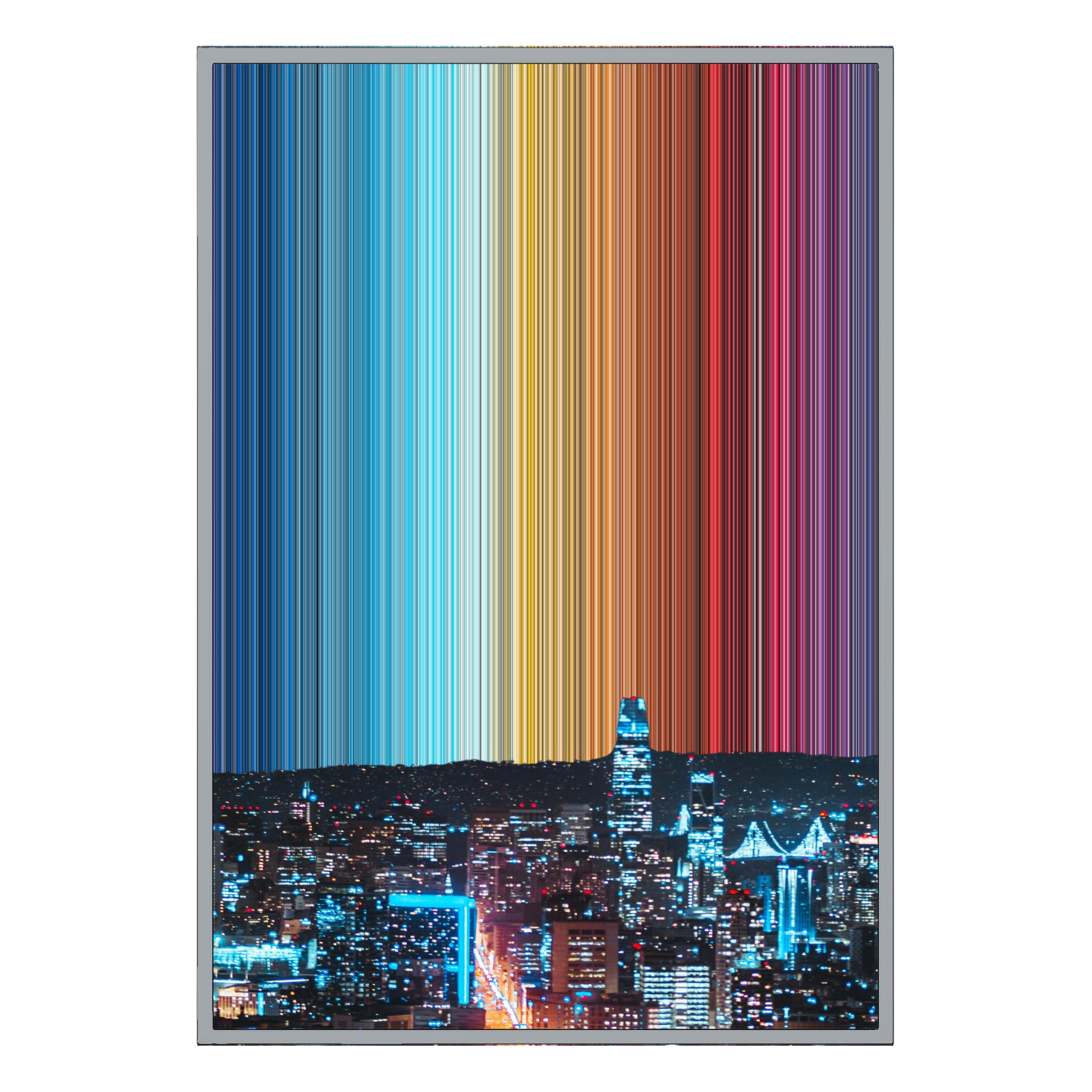 28×38" Metallic Float Frame Canvas - Silver Frame variant