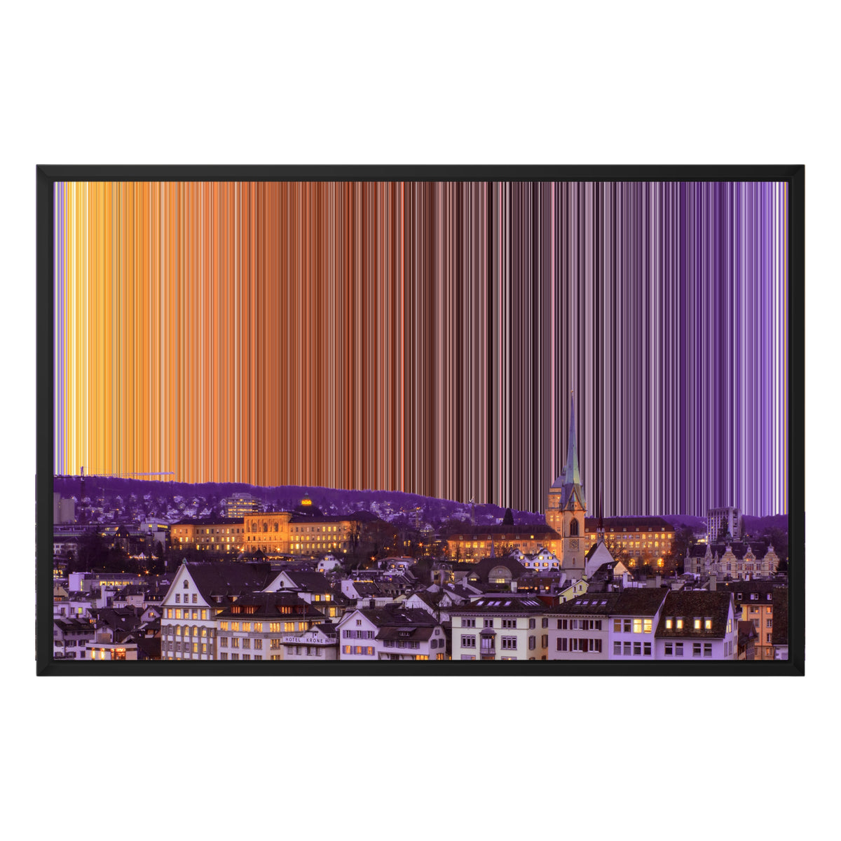 Lærred i floater-ramme, 30×20", sort ramme
