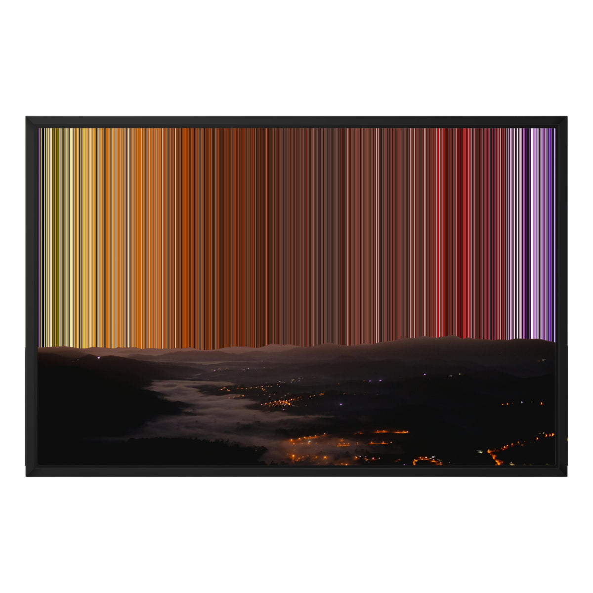 Toile en caisse américaine, format 30×20", cadre noir