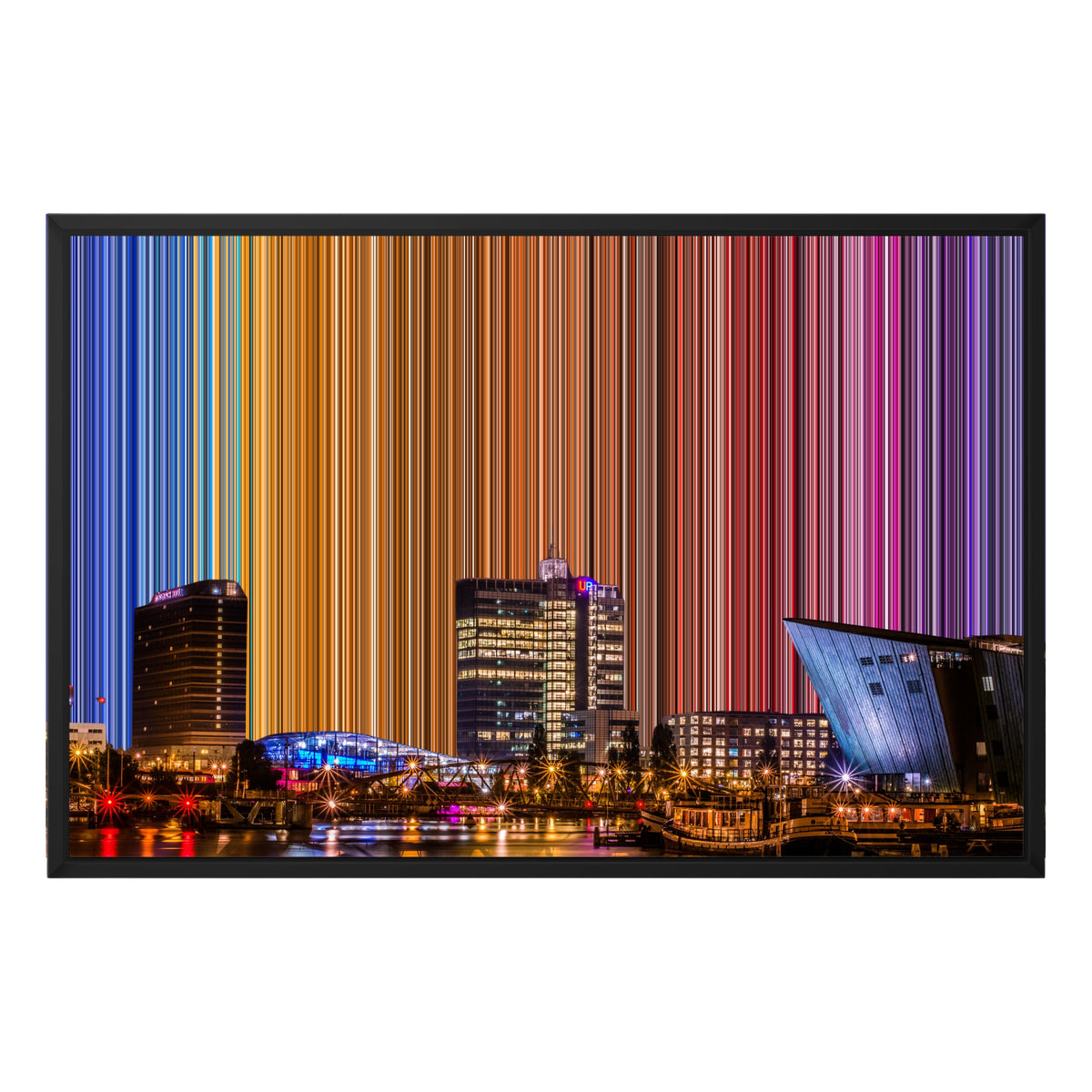 Lerret i floaterramme, 30×20", svart ramme