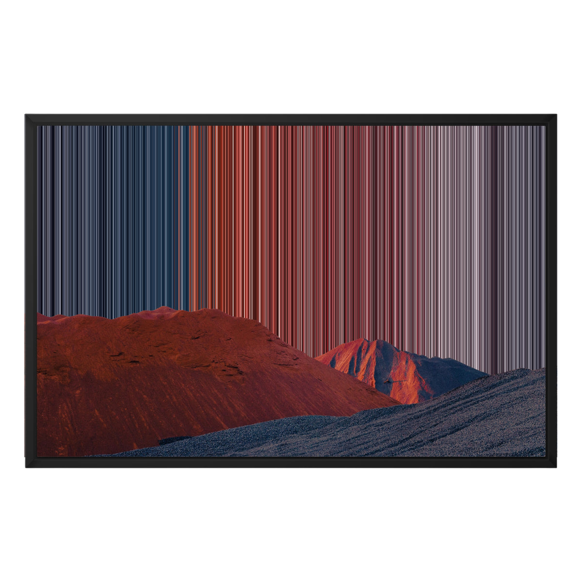 Toile en caisse américaine, format 30×20", cadre noir