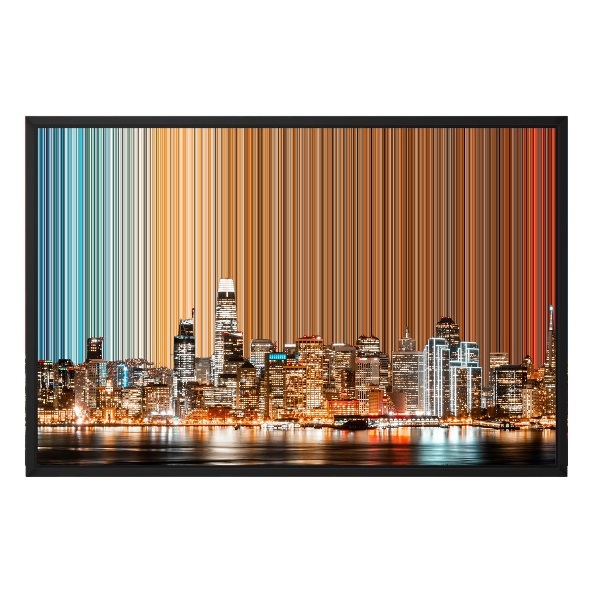 Lerret i floaterramme, 30×20", svart ramme