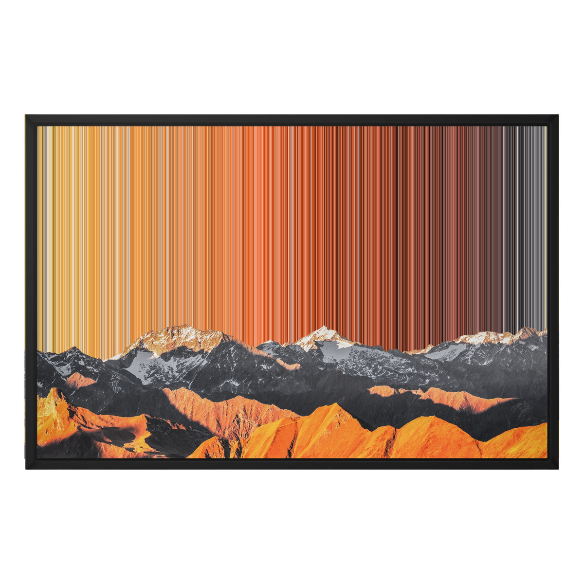 Toile en caisse américaine, format 30×20", cadre noir