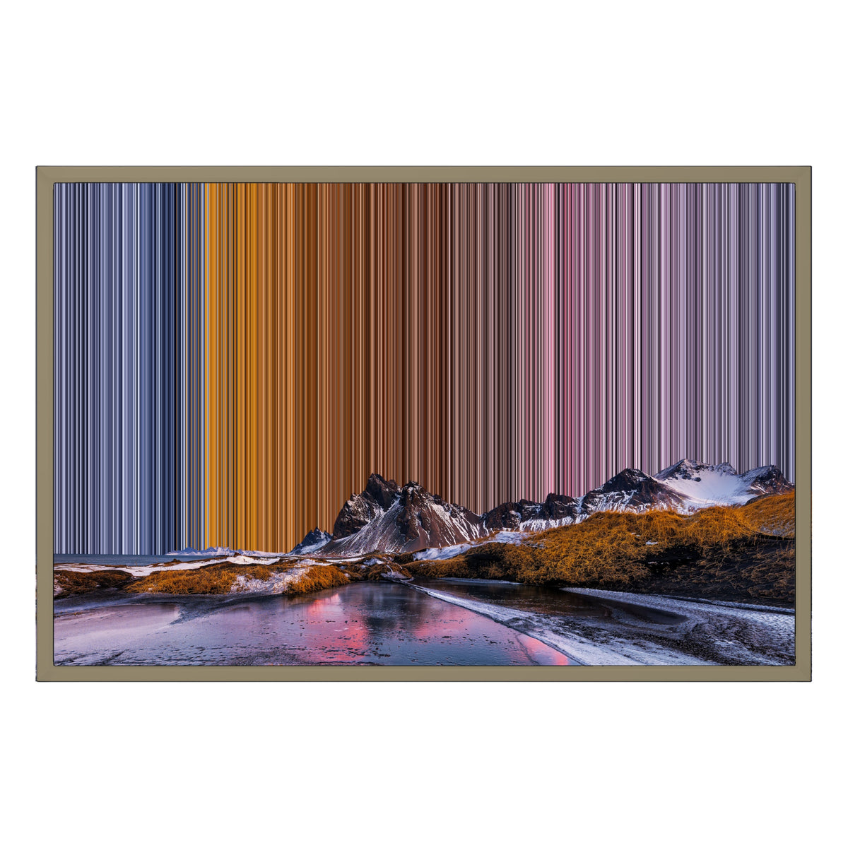 Canvastavla i floaterram, 30×20", ram i naturträ