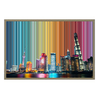 Lienzo con marco flotante, 30×20", marco de madera natural