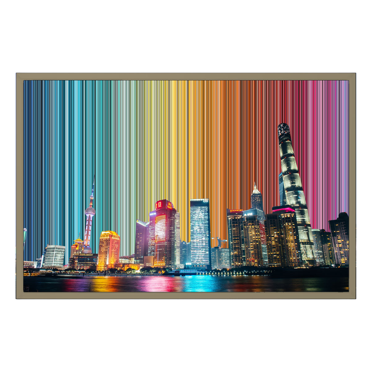 Lienzo con marco flotante, 30×20", marco de madera natural