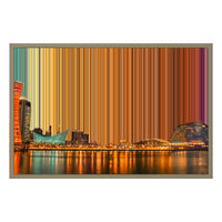 Lienzo con marco flotante, 30×20", marco de madera natural