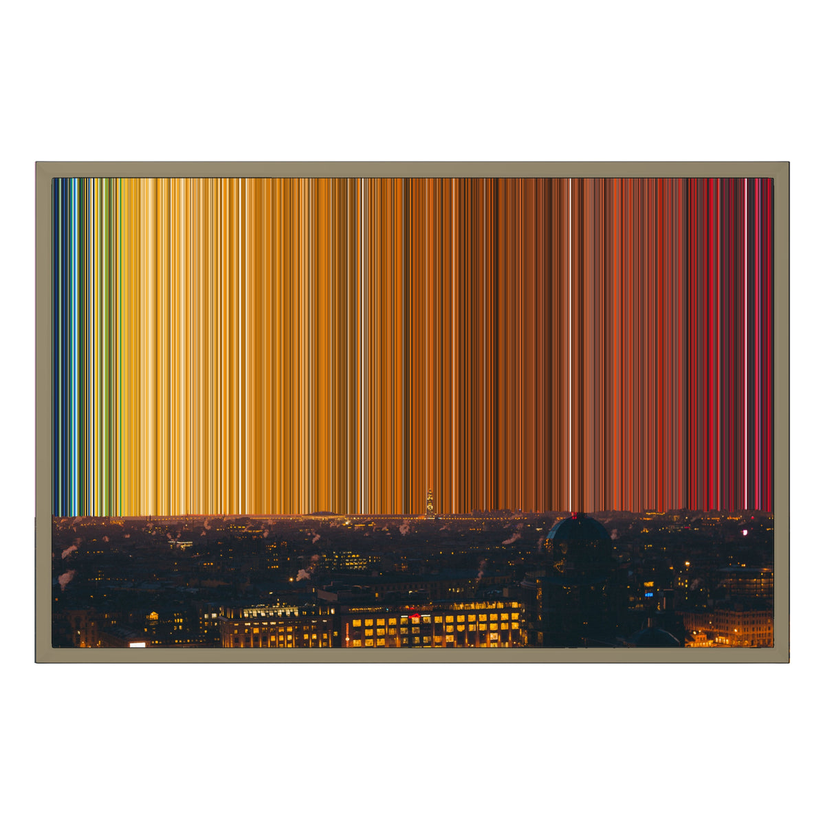 Lærred i floater-ramme, 30×20", ramme i naturtræ