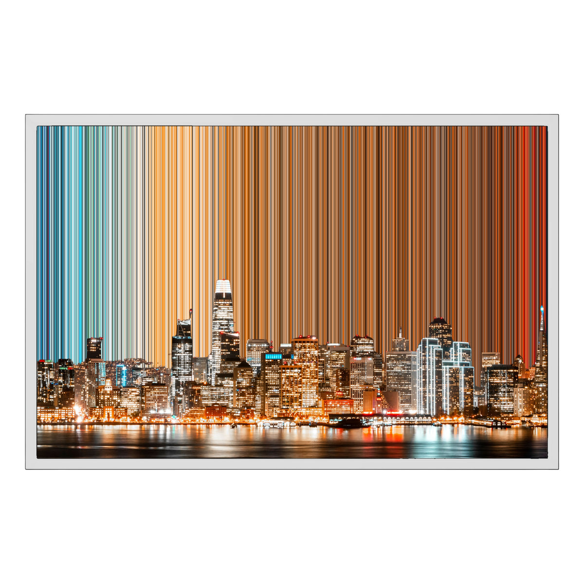 Lerret i floaterramme, 30×20", hvit ramme