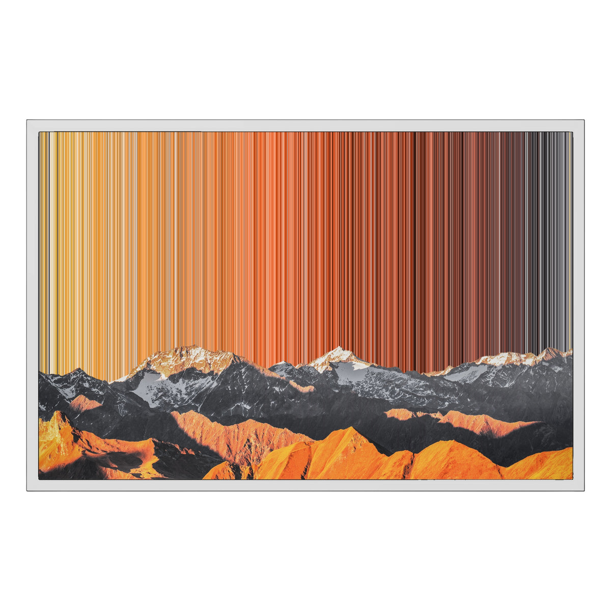 Toile en caisse américaine, format 30×20", cadre blanc