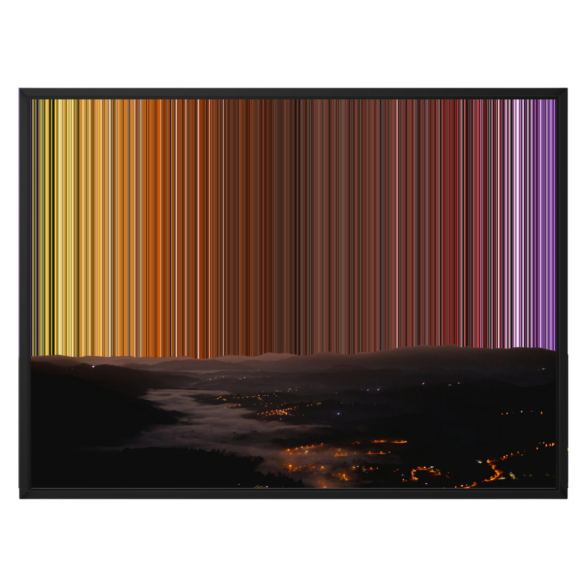 Toile en caisse américaine, format 30×24", cadre noir