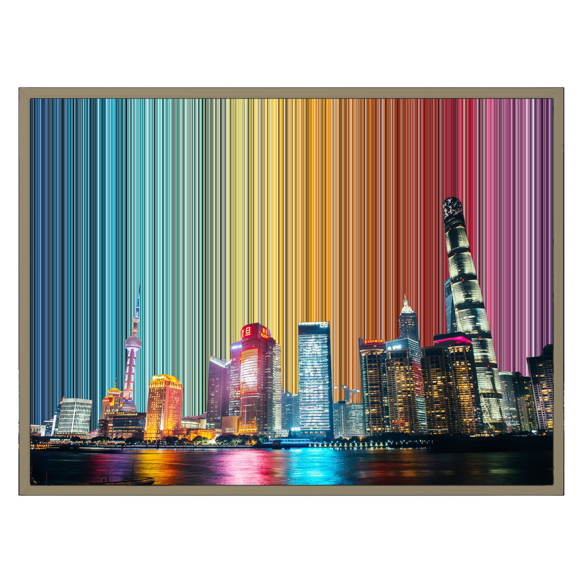Lienzo con marco flotante, 30×24", marco de madera natural