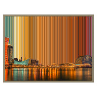 Lienzo con marco flotante, 30×24", marco de madera natural