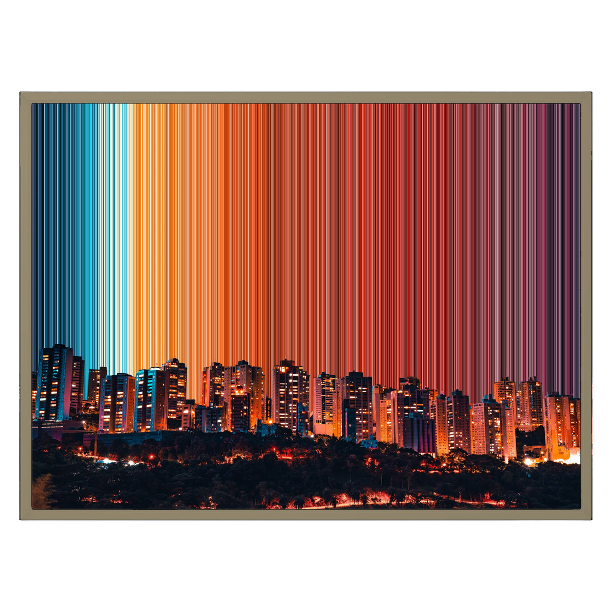 Leinwandbild mit Schattenfugenrahmen im Format 30×24", Rahmen aus Naturholz