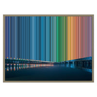 Lienzo con marco flotante, 30×24", marco de madera natural